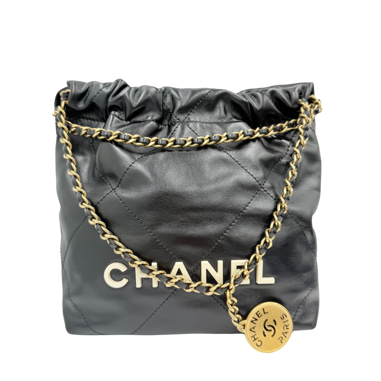 Chanel 22 Mini Hobo Bag Black and Cream