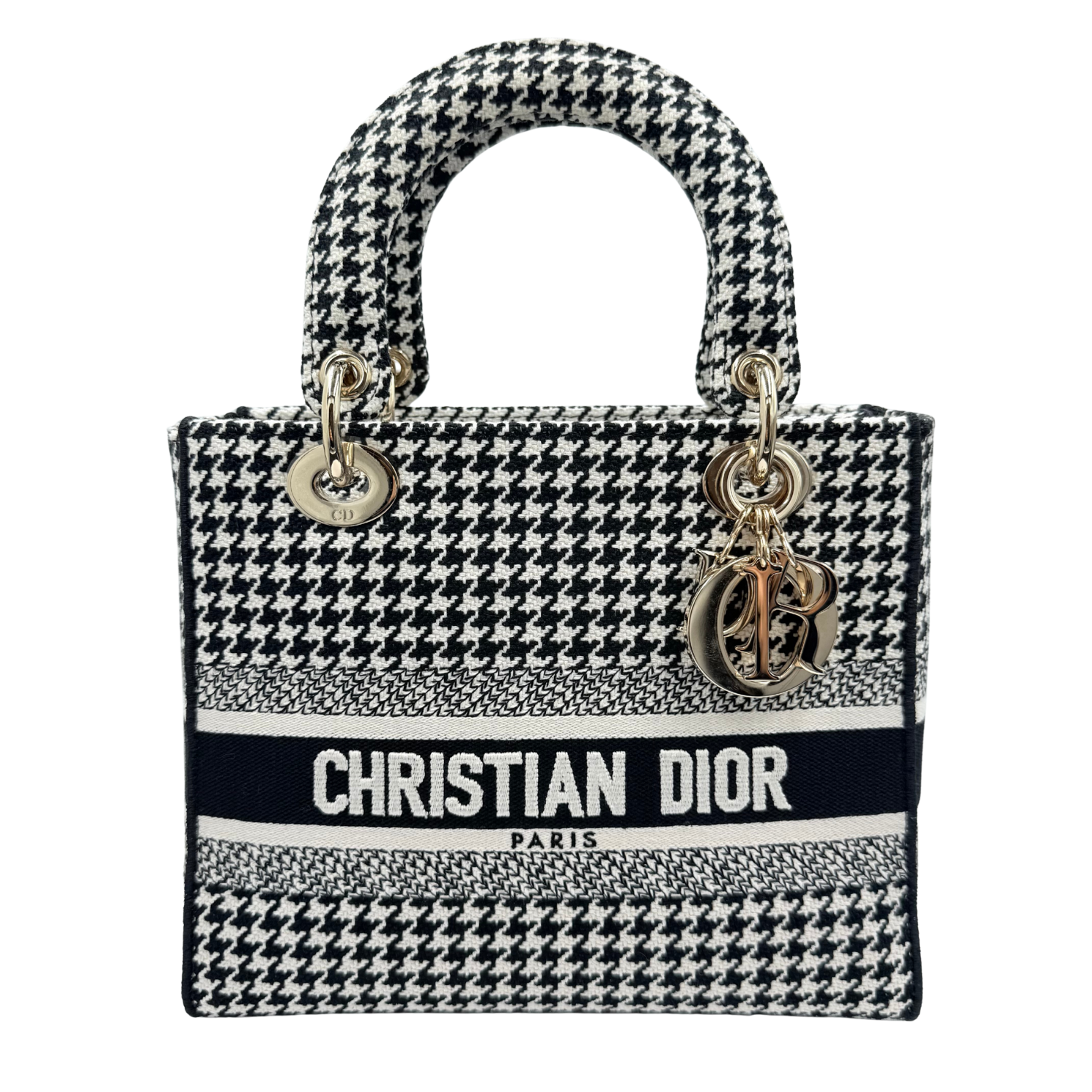 Christian Dior Medium Lady Dior Bag Houndstooth