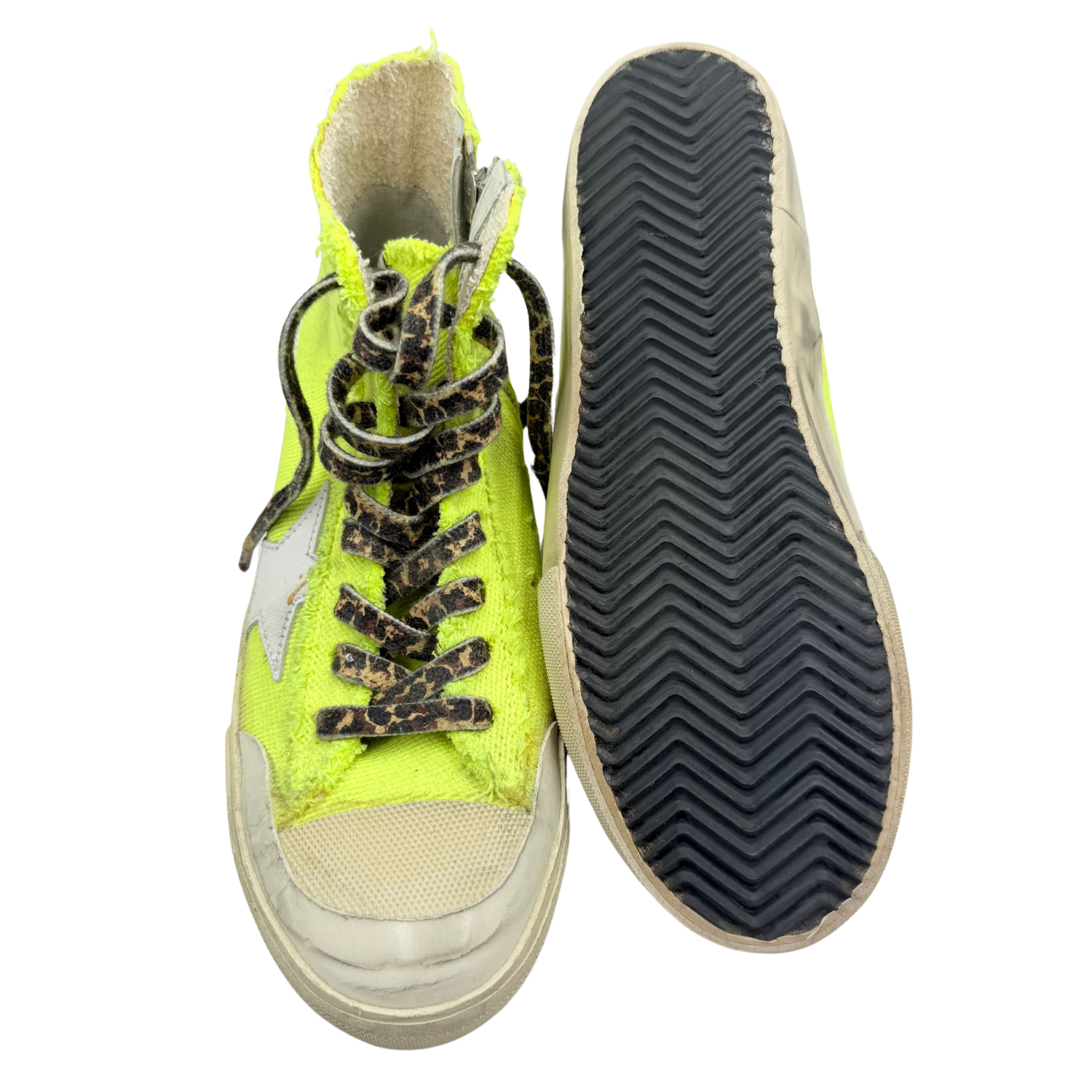 Golden Goose Canvas Slide Sneakers Fluorescent Yellow