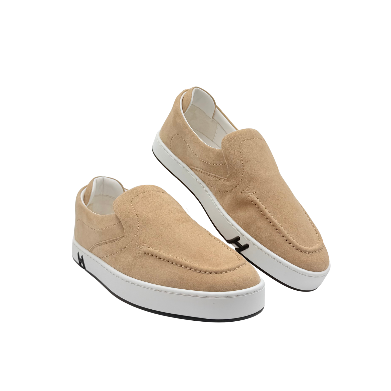 Hermès Suede Kiddy Slip-On Sneaker Beige Size 37