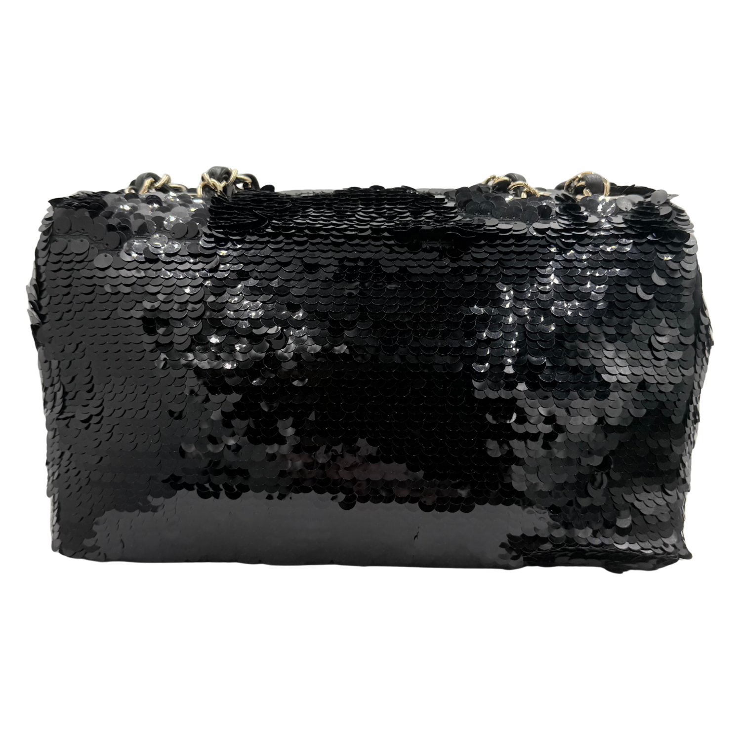 Chanel Medium Single Flap Bag Sequin Black