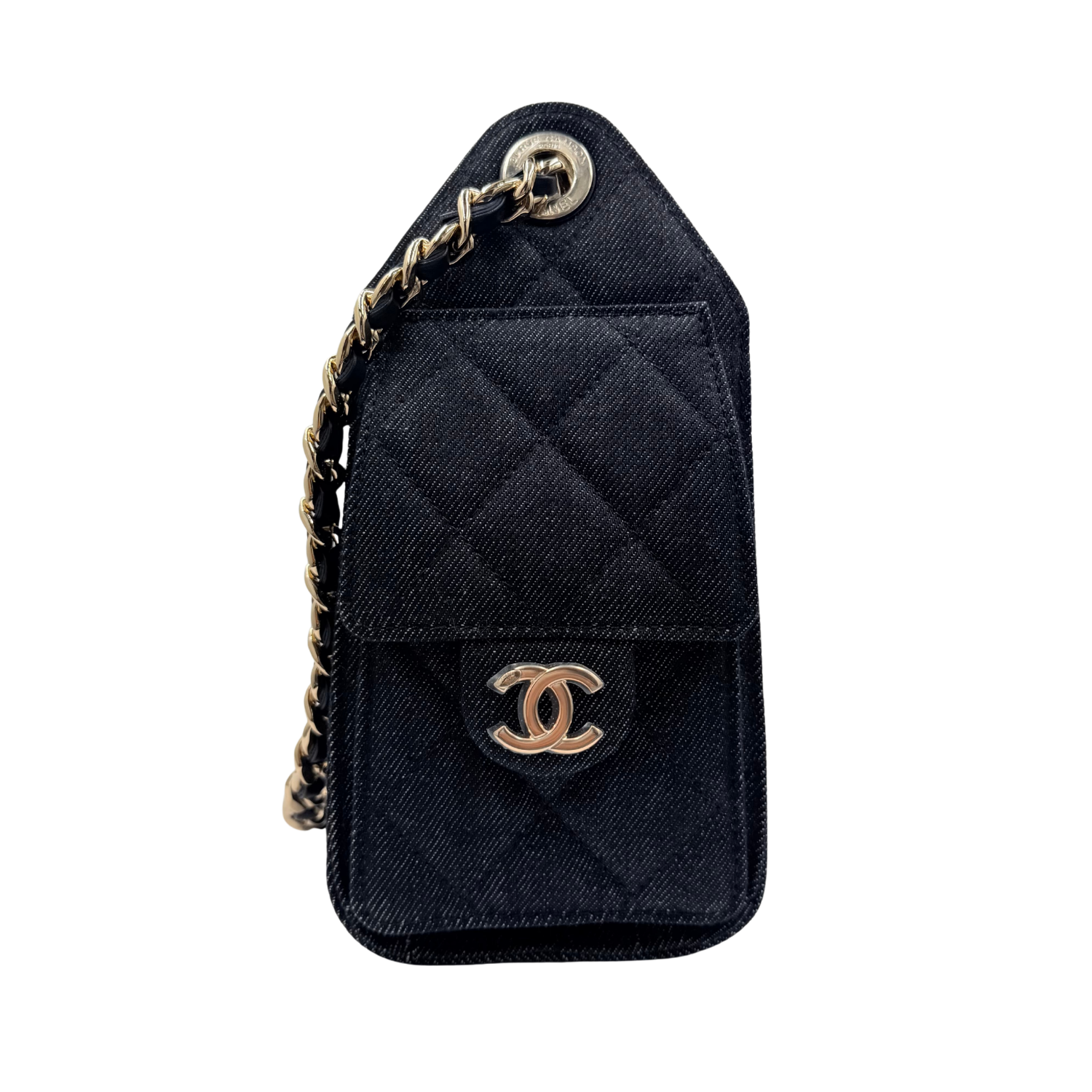 Chanel Mini Quilted Denim Chanel 25 Handbag Dark Blue