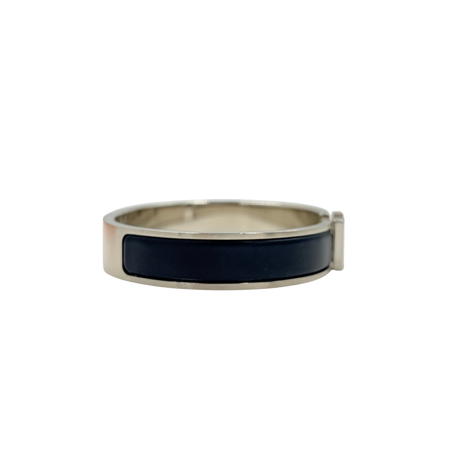 Hermès Large Clic H Bangle Bracelet Navy