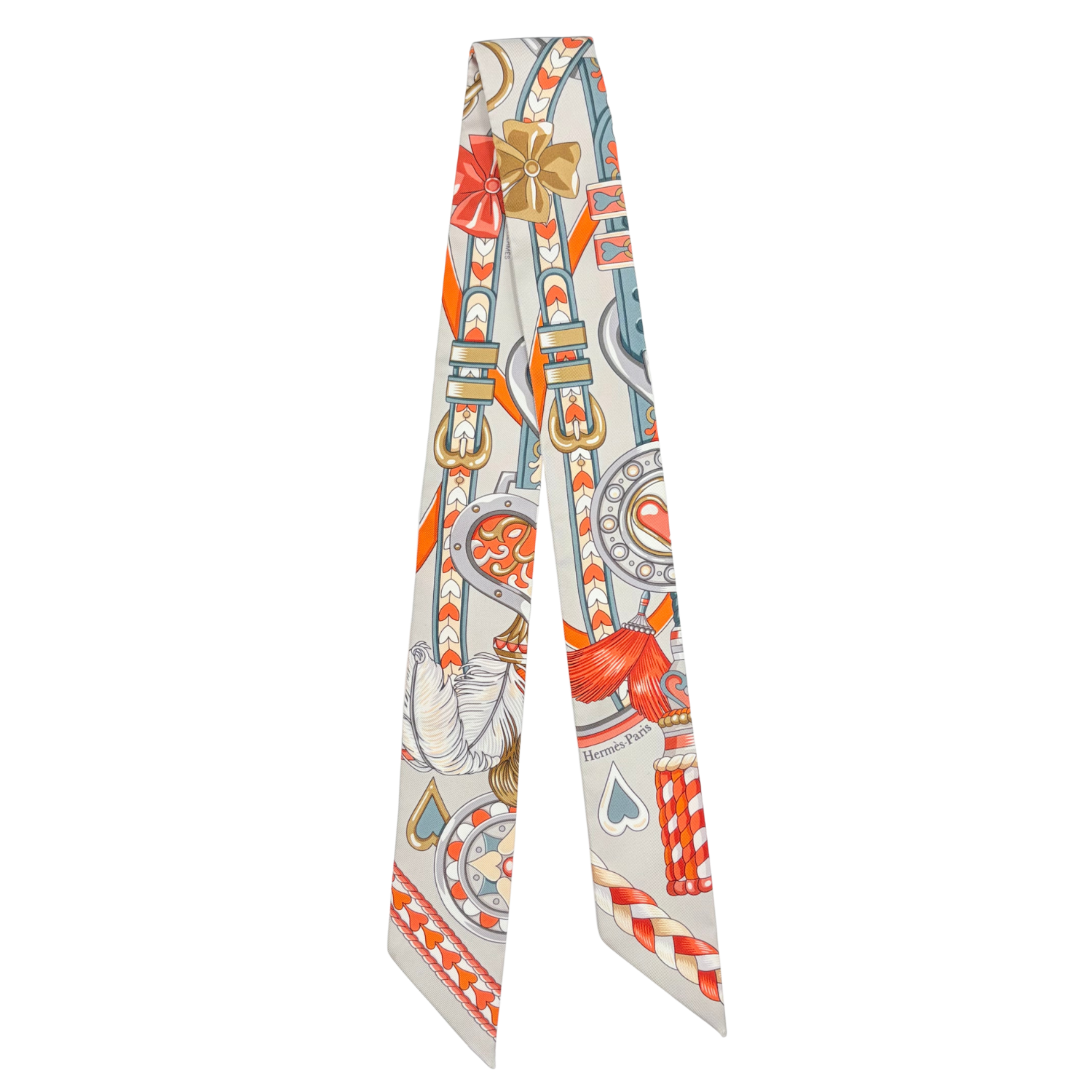 Hermès Silk Harnais De Coeur Twilly