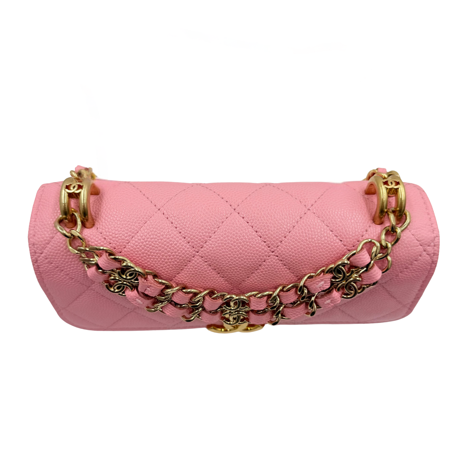 Chanel Quilted Pick Me Up Top Handle Wallet on Chain Pink