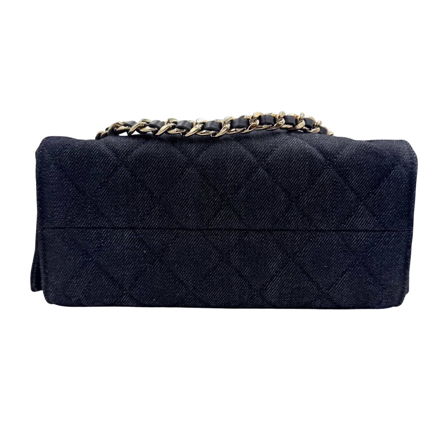 Chanel Mini Quilted Denim Chanel 25 Handbag Dark Blue