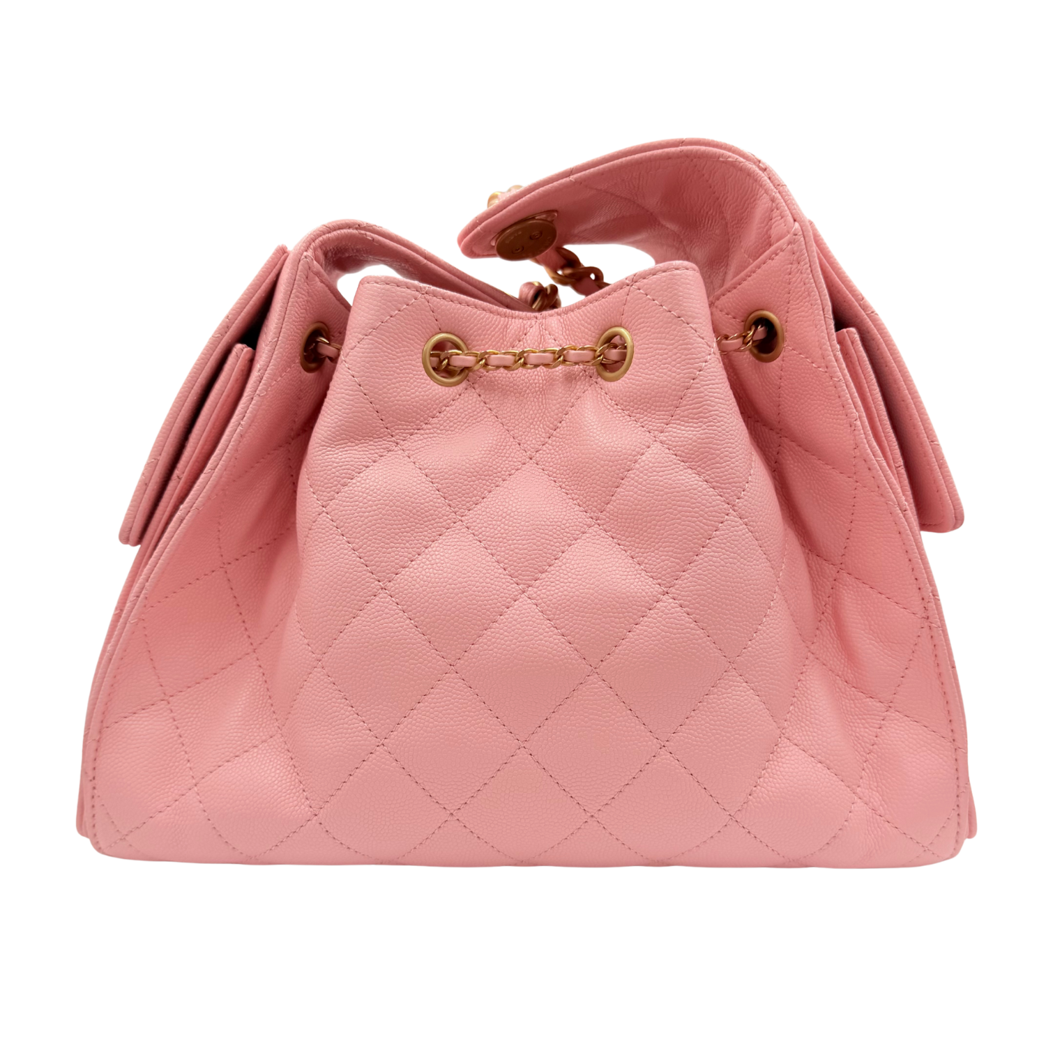 Chanel Small Quilted Caviar Leather Chanel 25 Handbag Bubblegum Pink