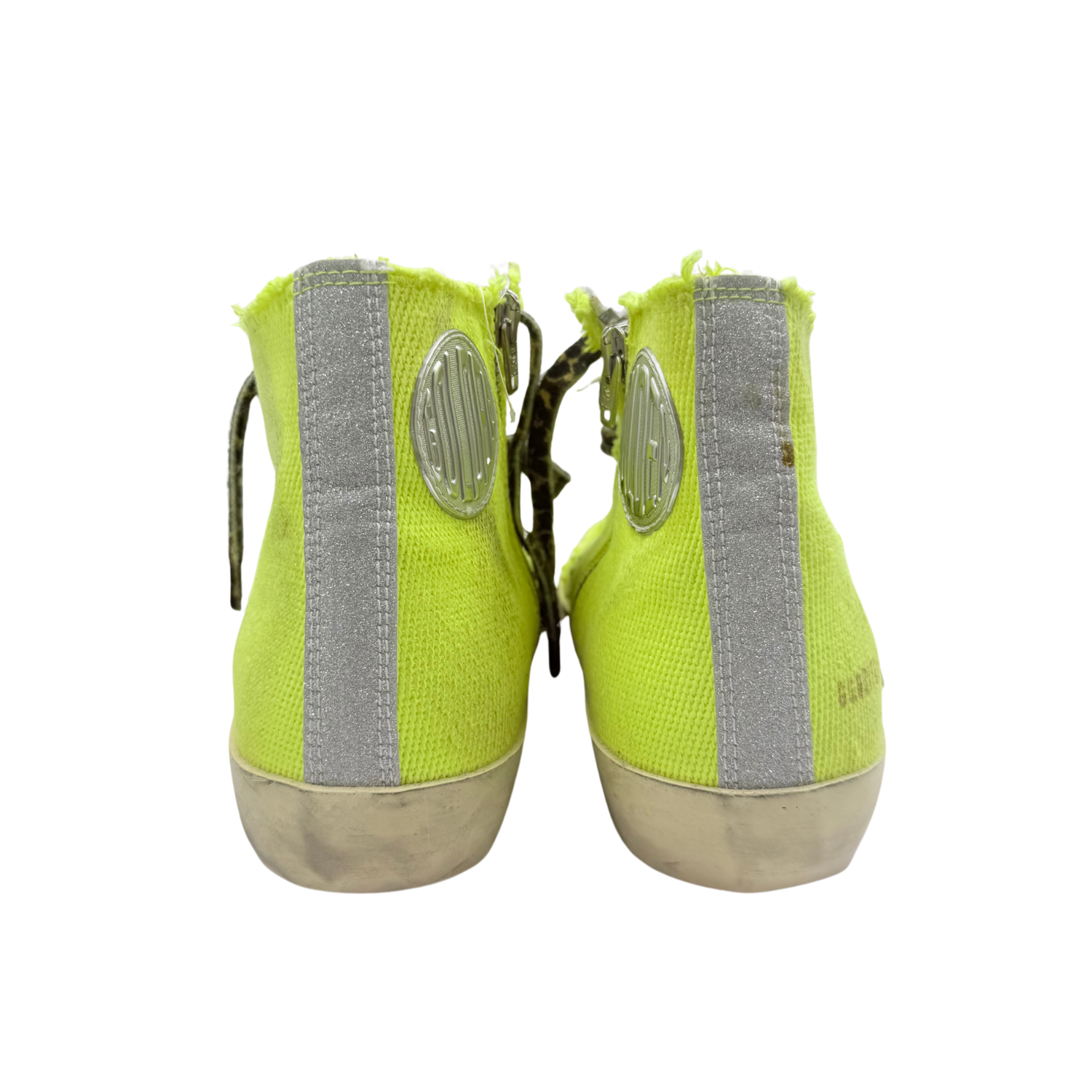 Golden Goose Canvas Slide Sneakers Fluorescent Yellow