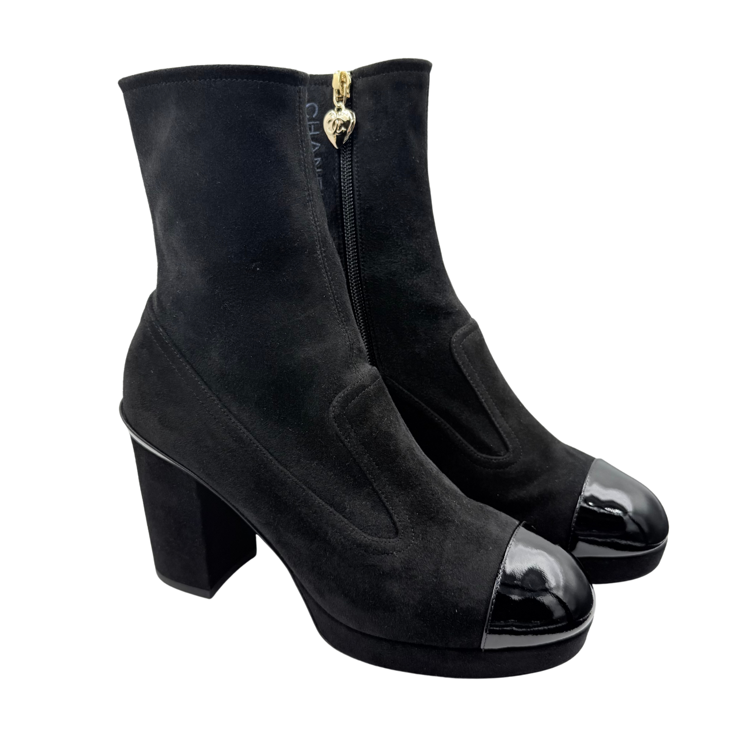 Chanel Interlocking CC Sock Boots Black