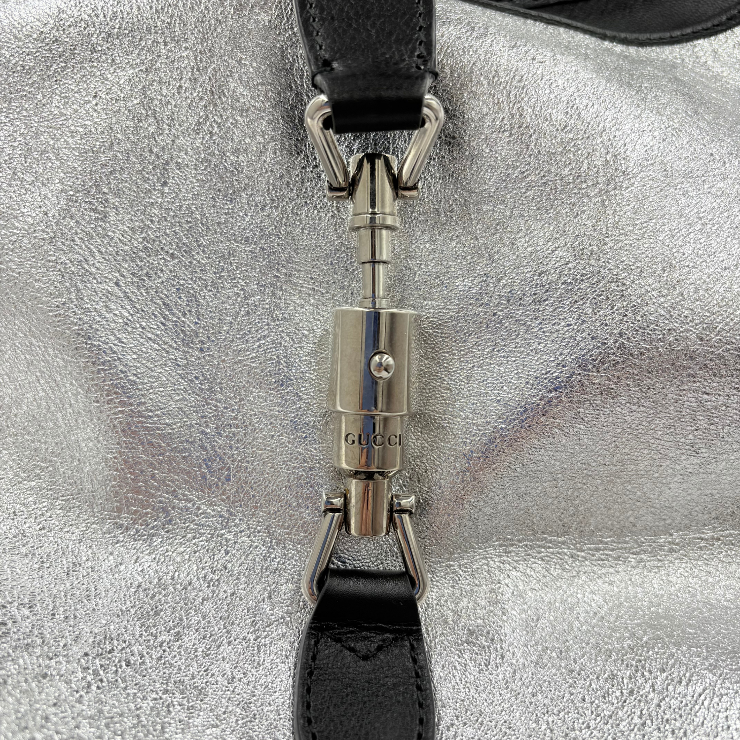 Gucci Metallic Large Jackie 1961 Shoulder Bag Silver & Black