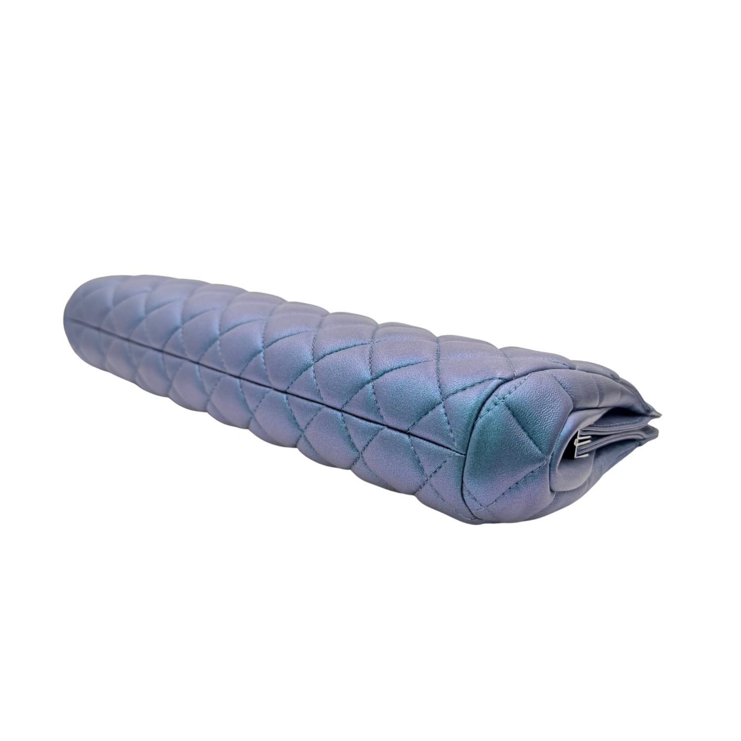 Chanel Quilted Lambskin Iridescent Turquoise Clutch