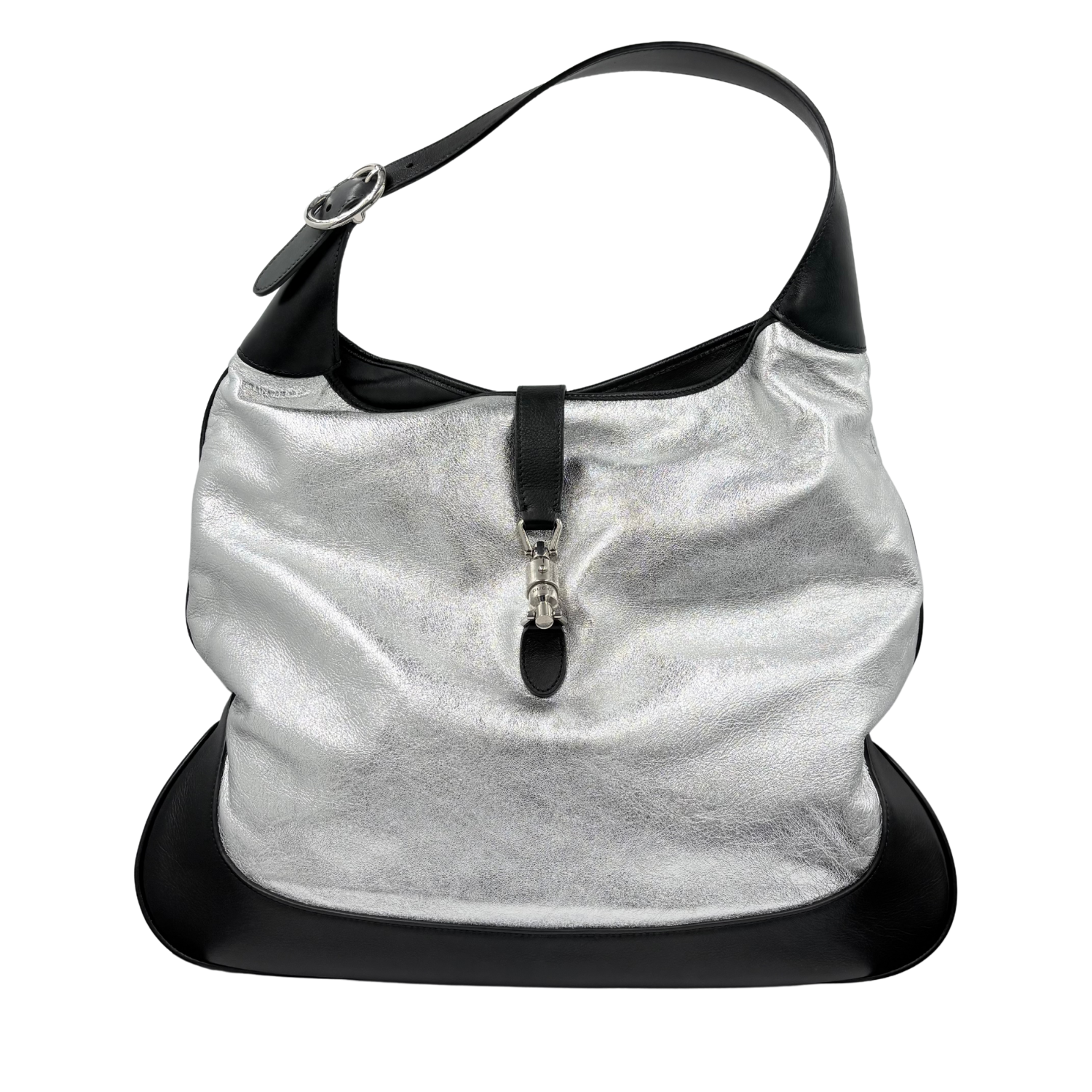 Gucci Metallic Large Jackie 1961 Shoulder Bag Silver & Black