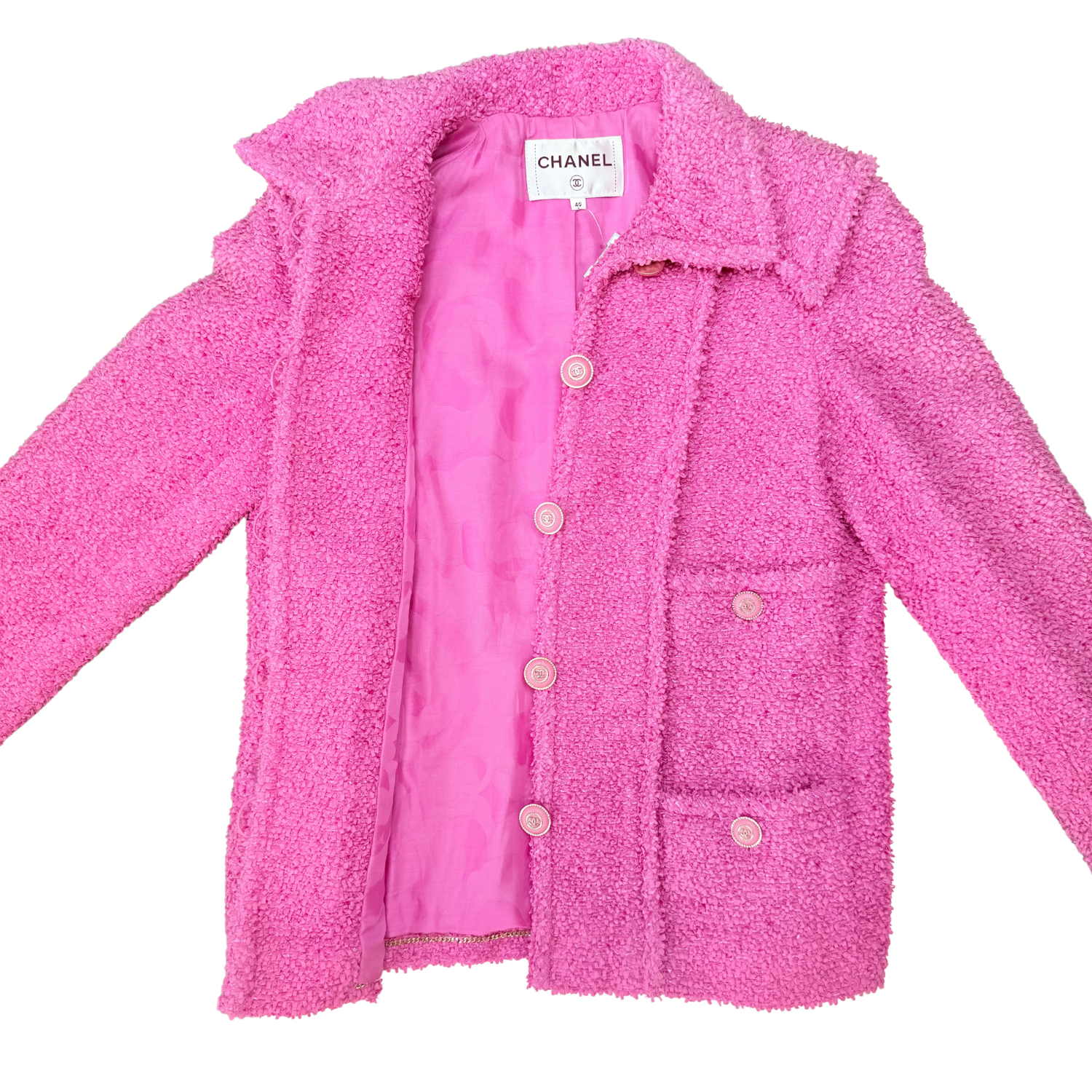 Chanel Terry Cloth Jacket Pink