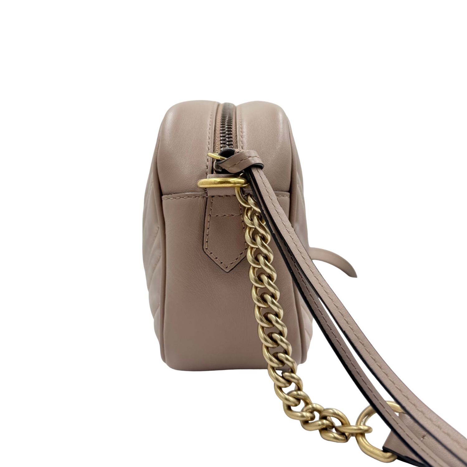 Gucci GG Medium Leather Marmont Crossbody Bag Tan