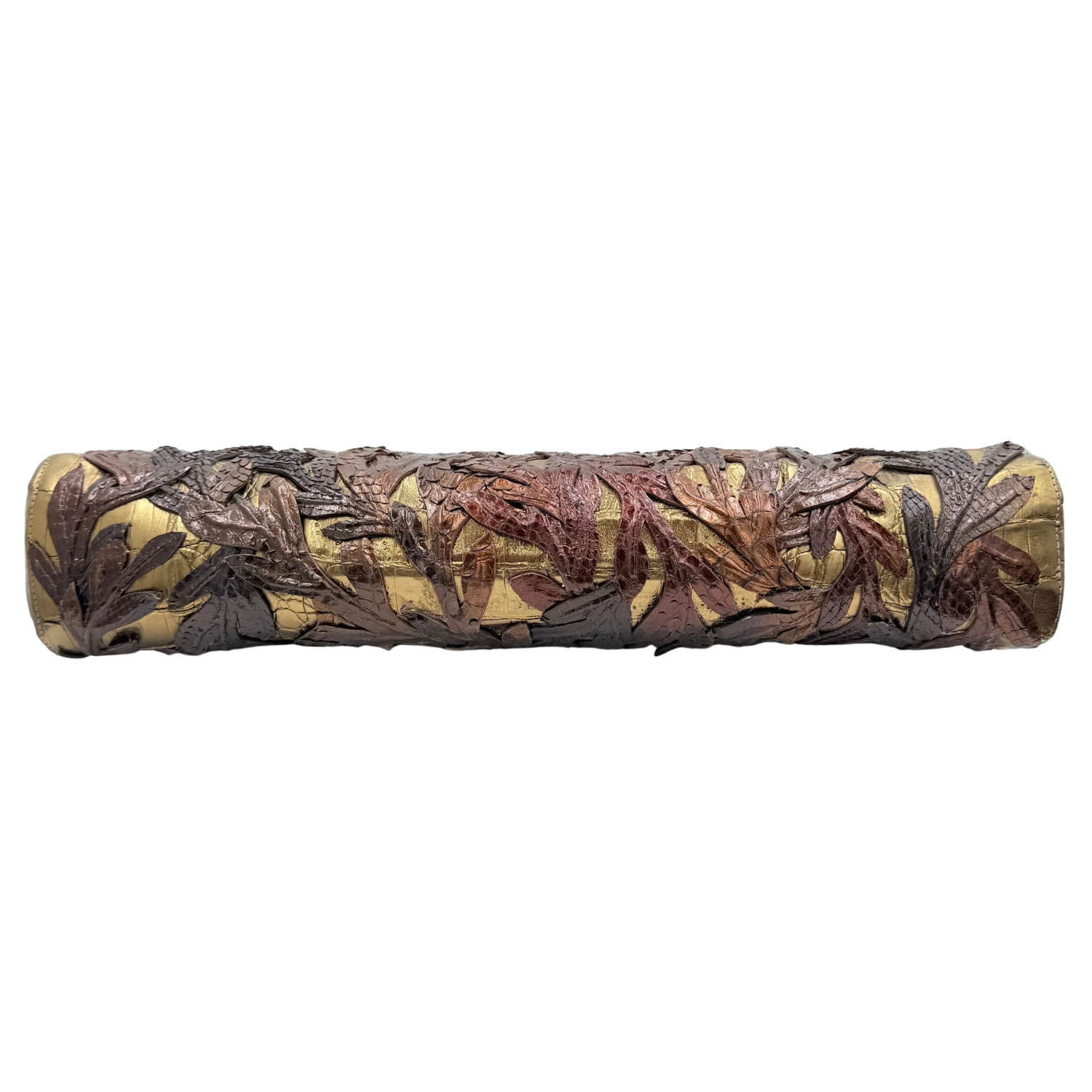 Nancy Gonzalez Limited Crocodile Leather Leaves Clutch Brown