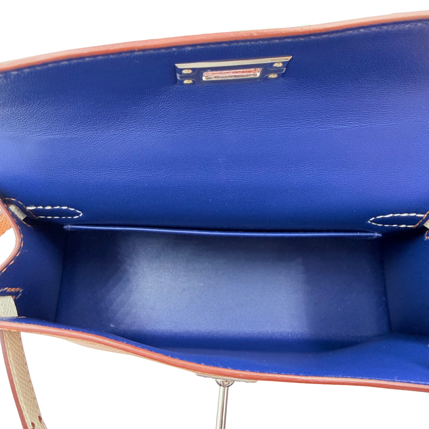 Hermès Tricolor Mini Kelly 20 Gold, Nata, and Black Epsom Leather with Palladium Hardware