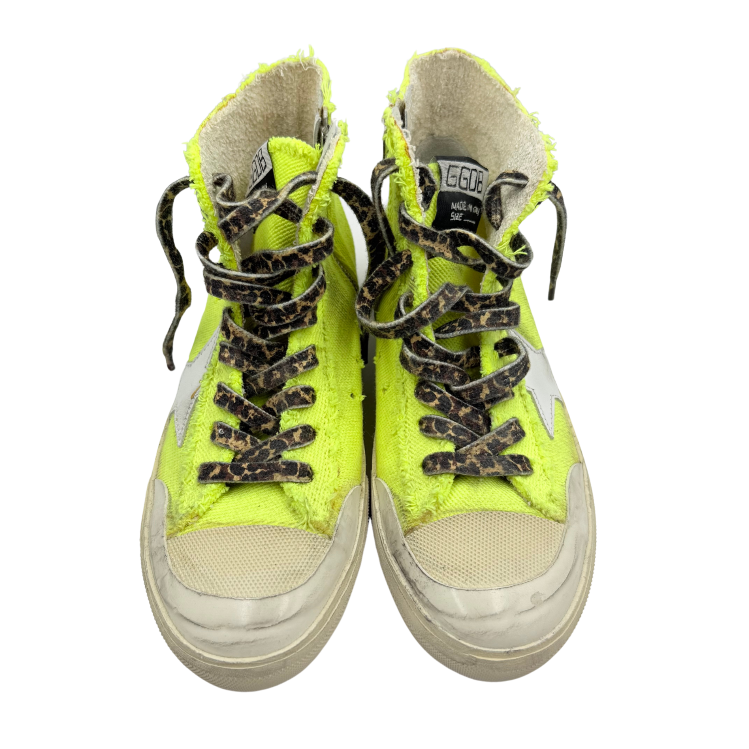 Golden Goose Canvas Slide Sneakers Fluorescent Yellow