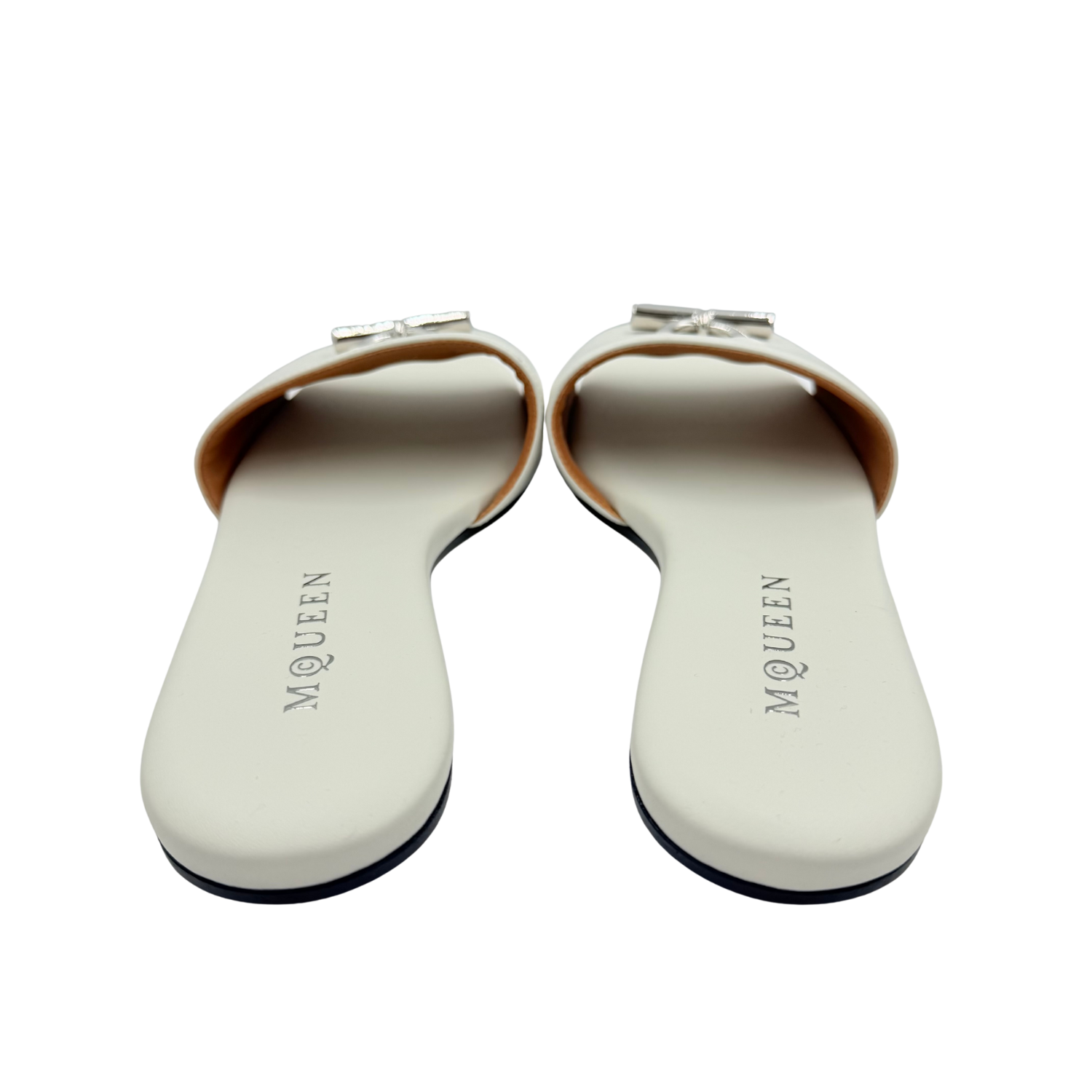 Alexander McQueen Arc T-Bar Slides White