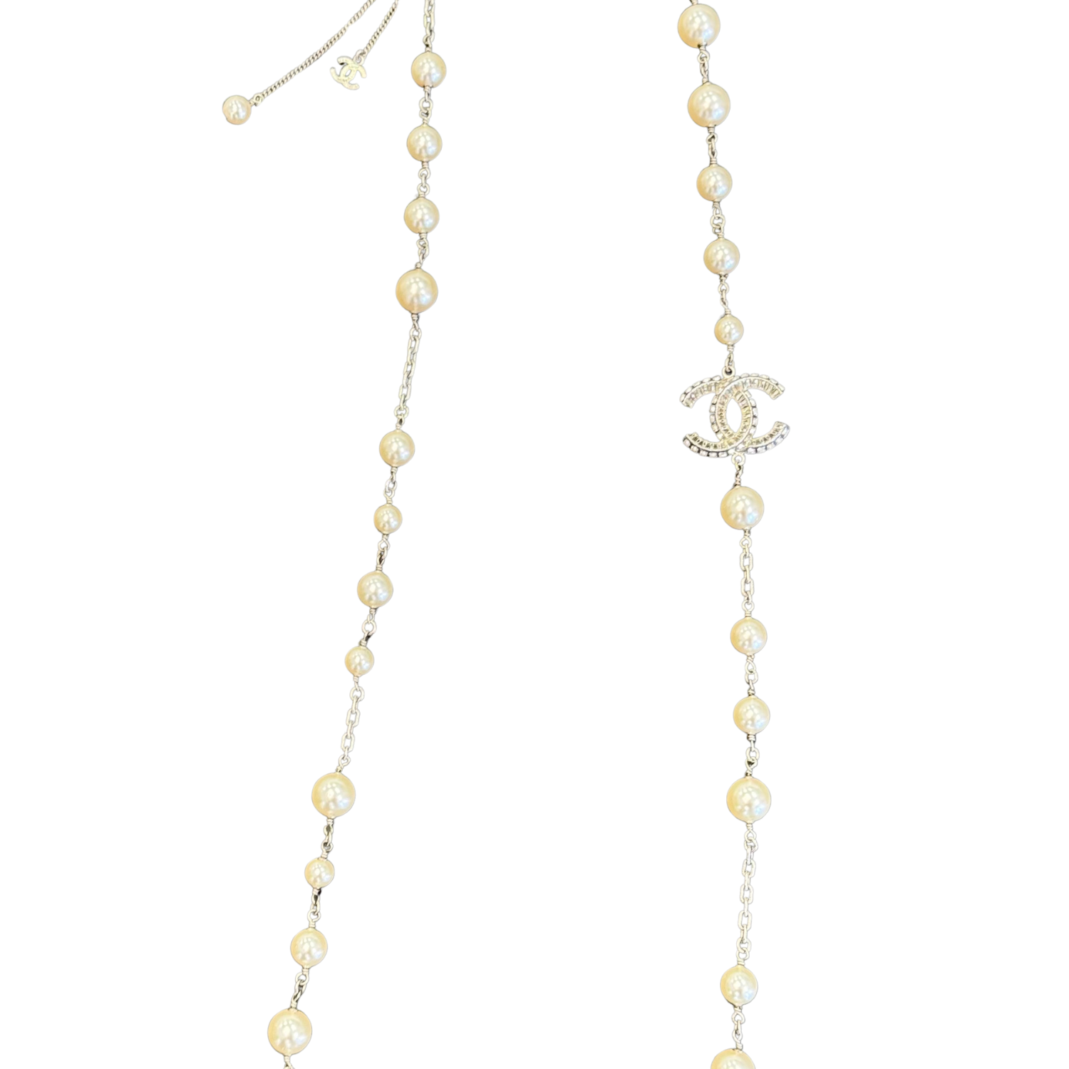 Chanel Crystal Pearl Long Necklace