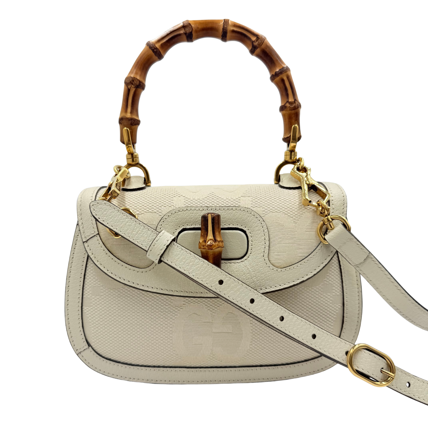 Gucci Small Bamboo 1947 Bag Cream