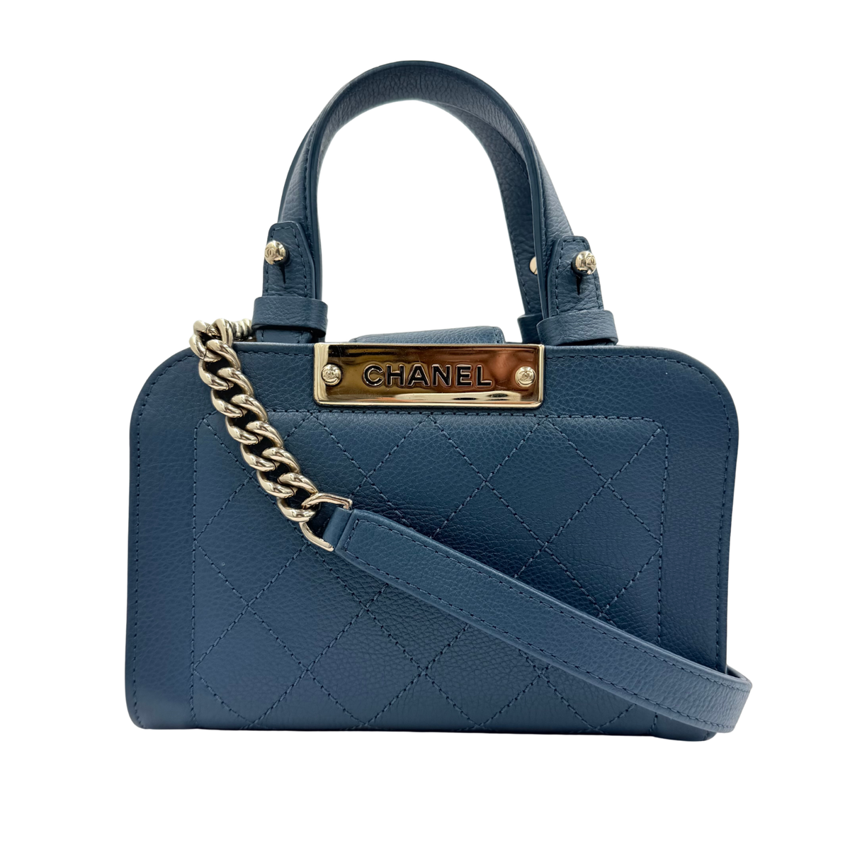 Chanel Mini Label Click Shopper Bag Blue