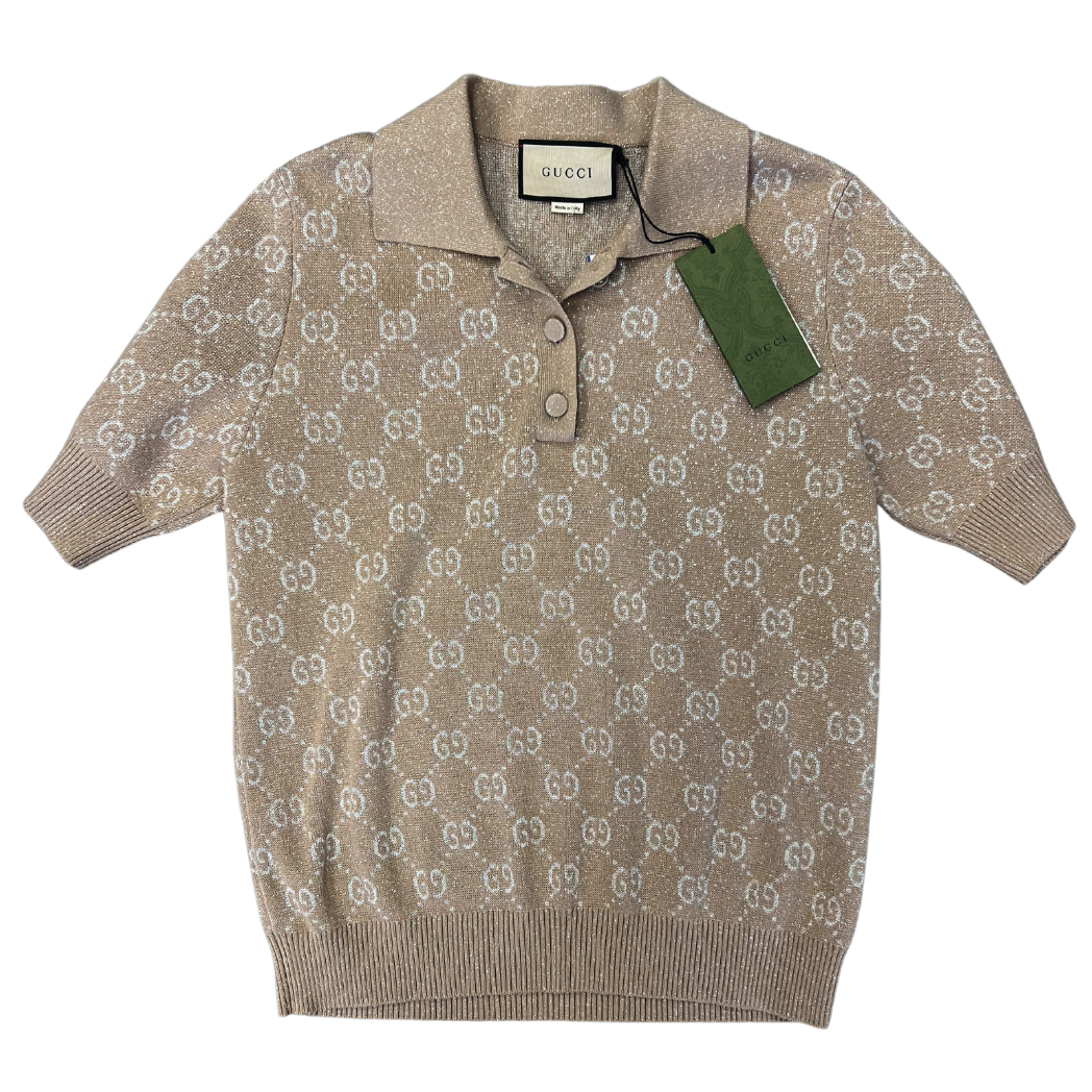 Gucci Metallic Jacquard Polo Shirt