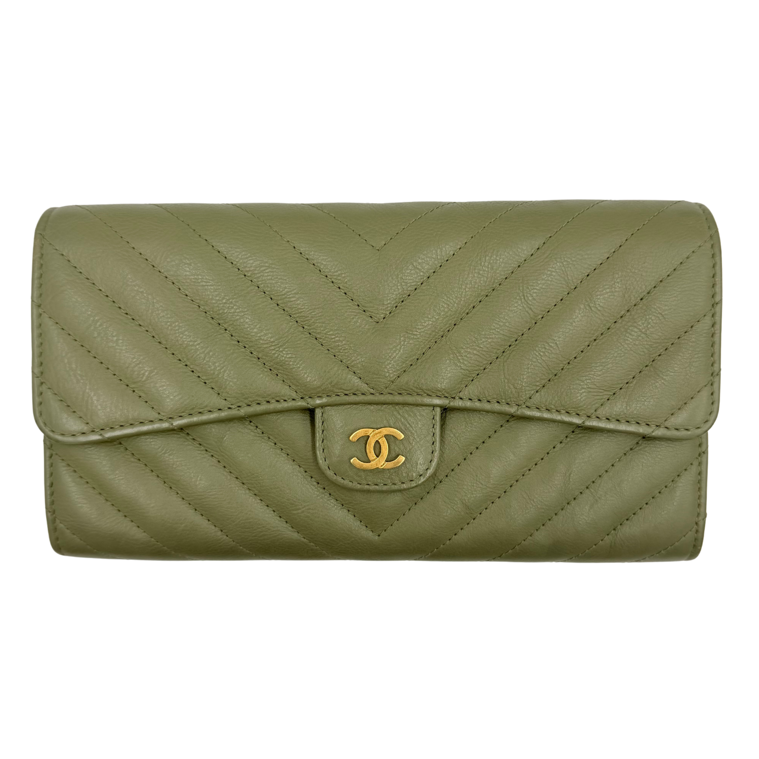 Chanel Classic Flap Wallet Olive Green