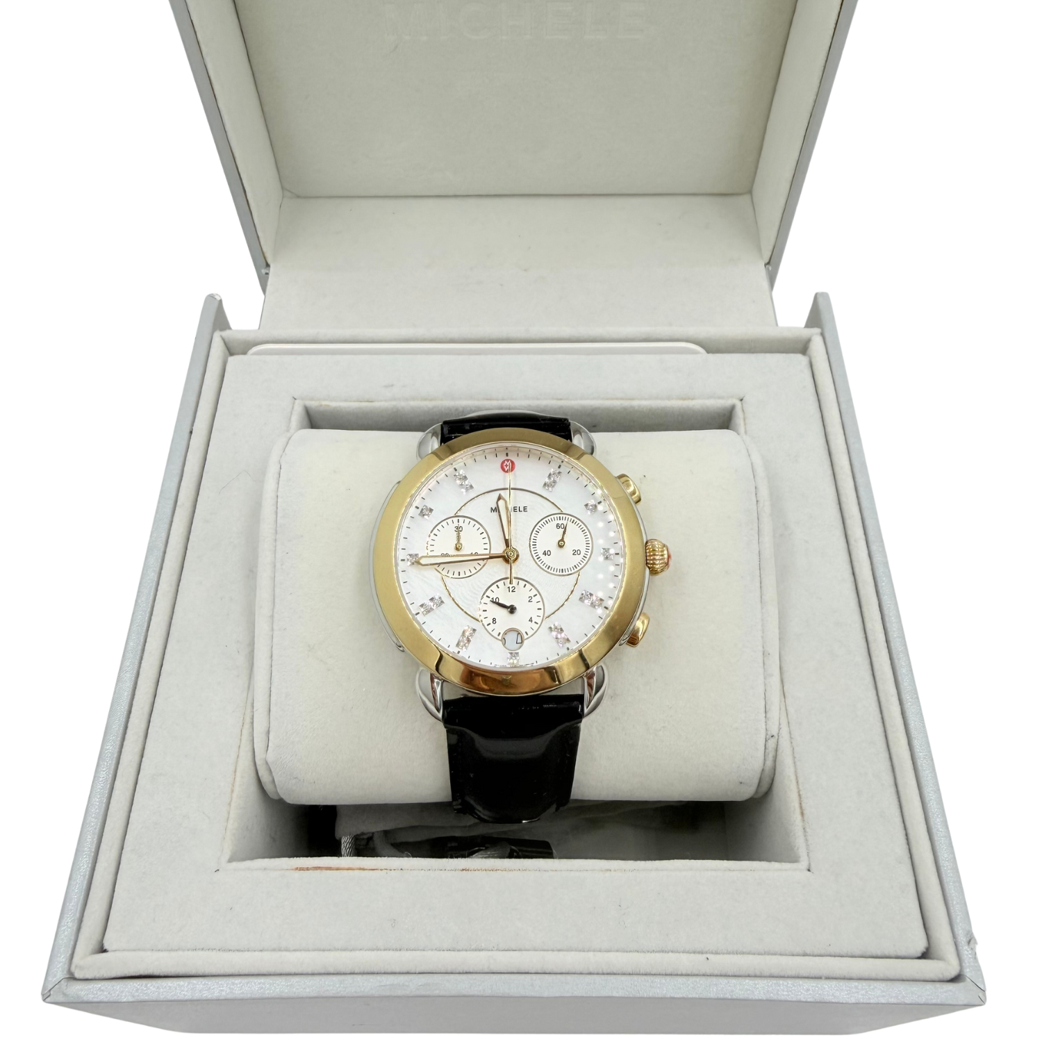 Michele Sidney Chronograph Diamond Two-Tone Silver and Gold