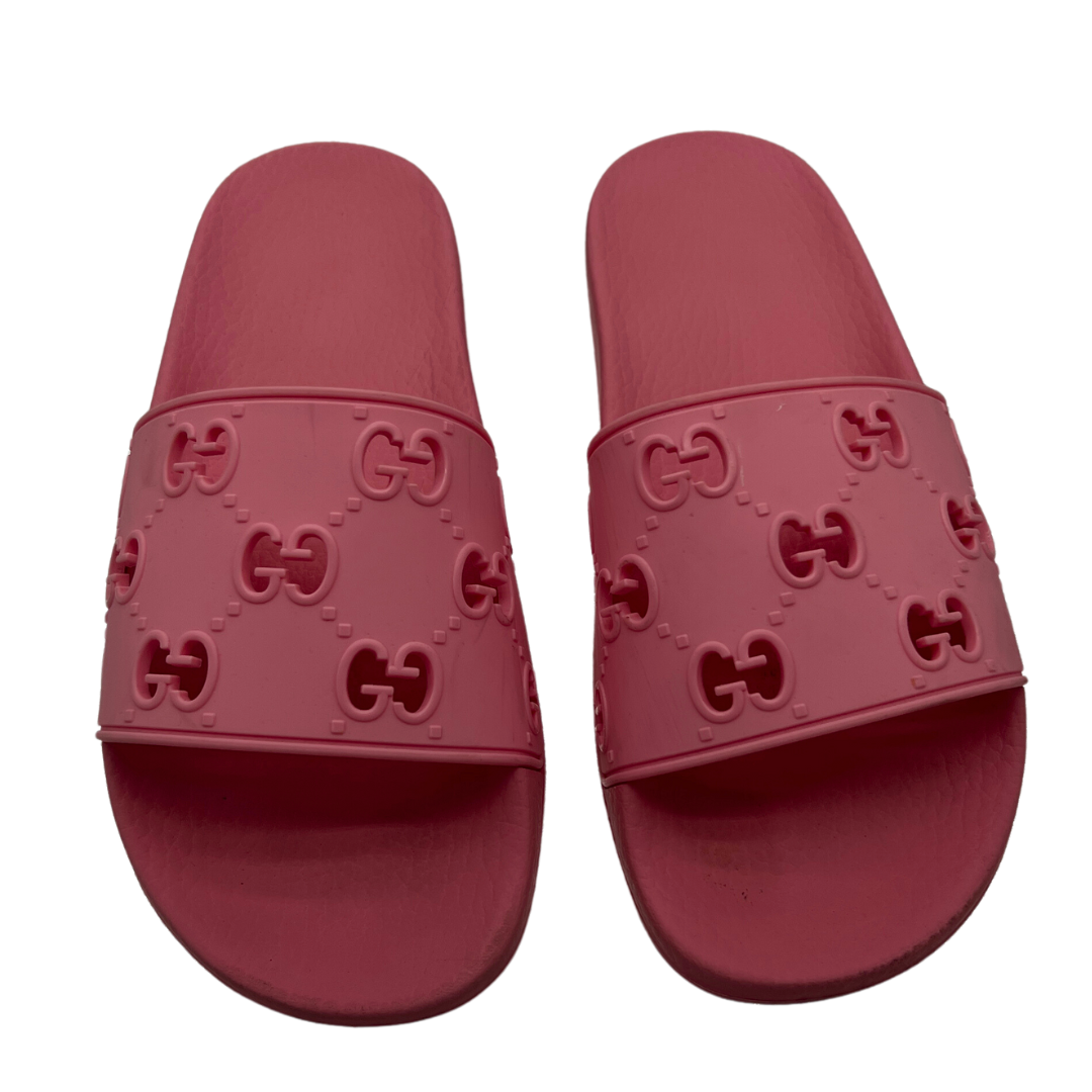 Gucci Pink Rubber Slides