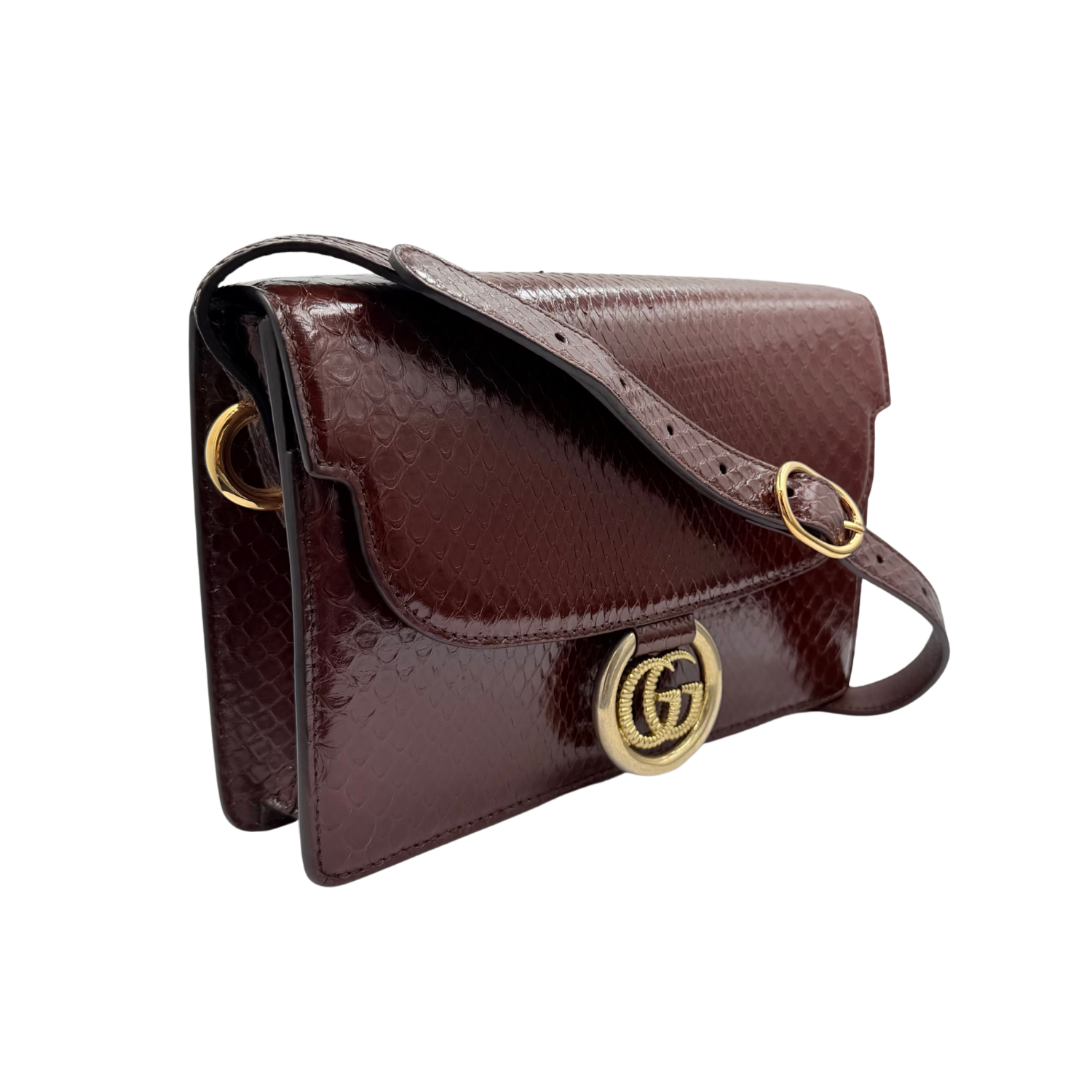 Medium GG Ring Python Burgundy