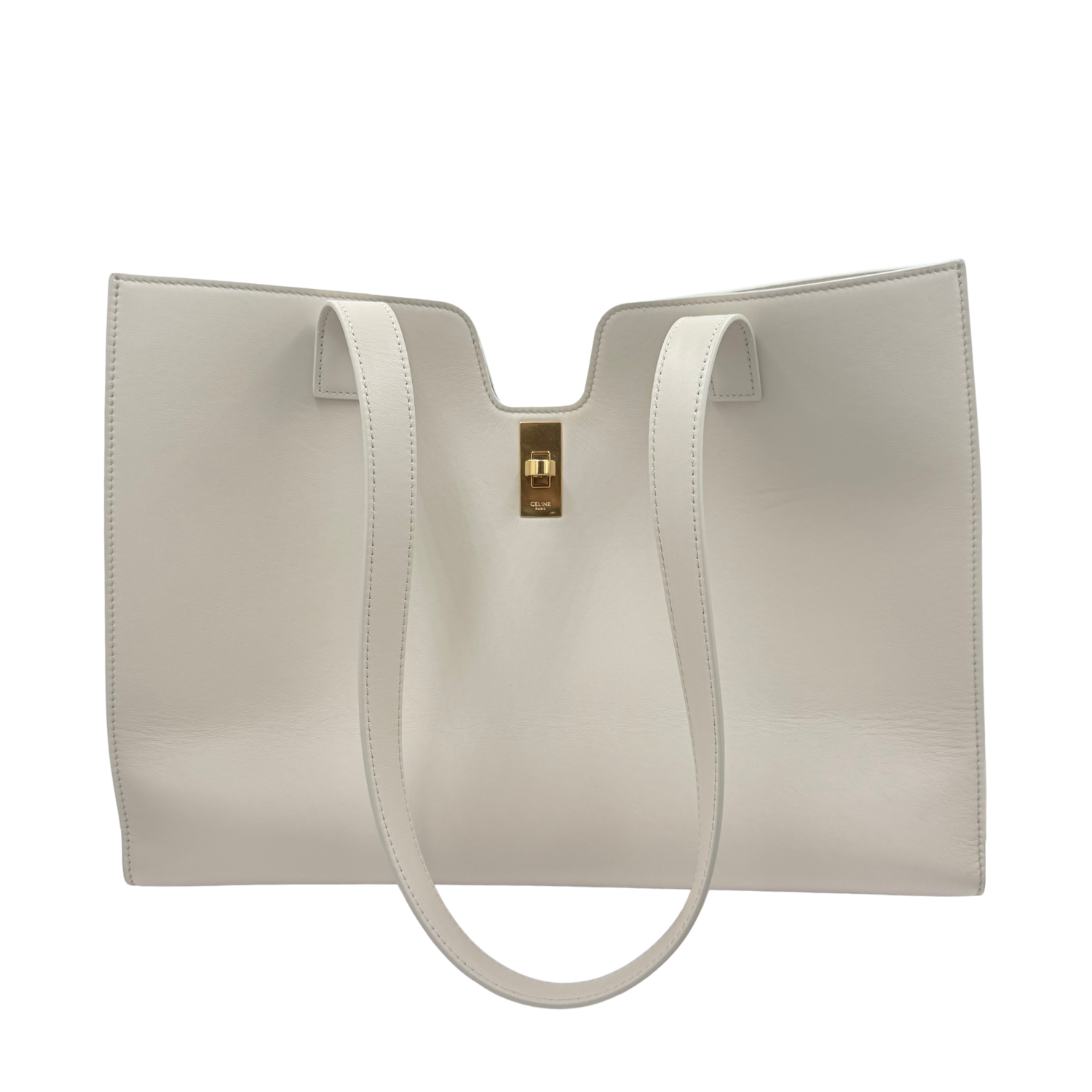 Celine Medium Leather Cabas 16 Light Grey