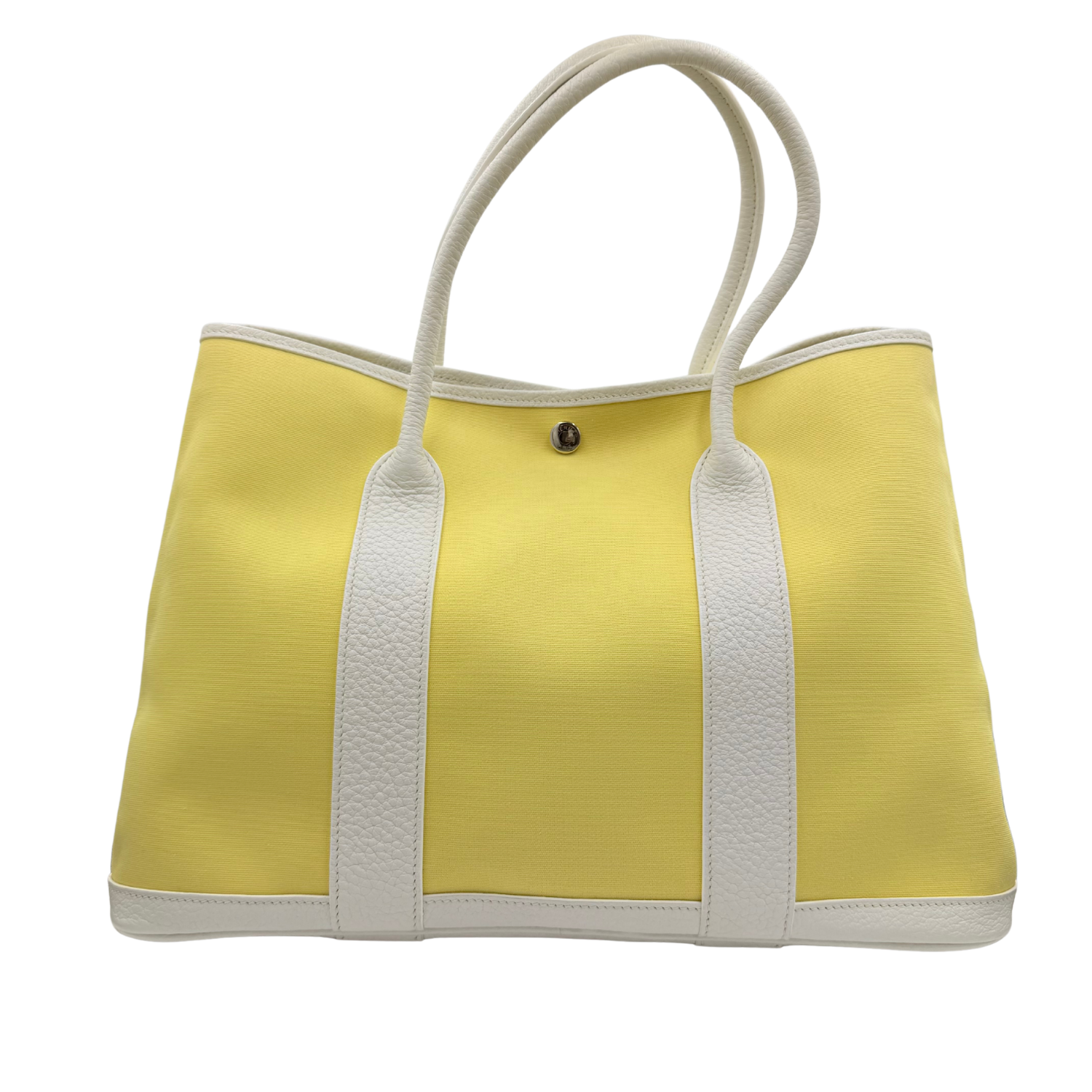 Hermès Toile and Negonda Garden Party 36 Yellow and White