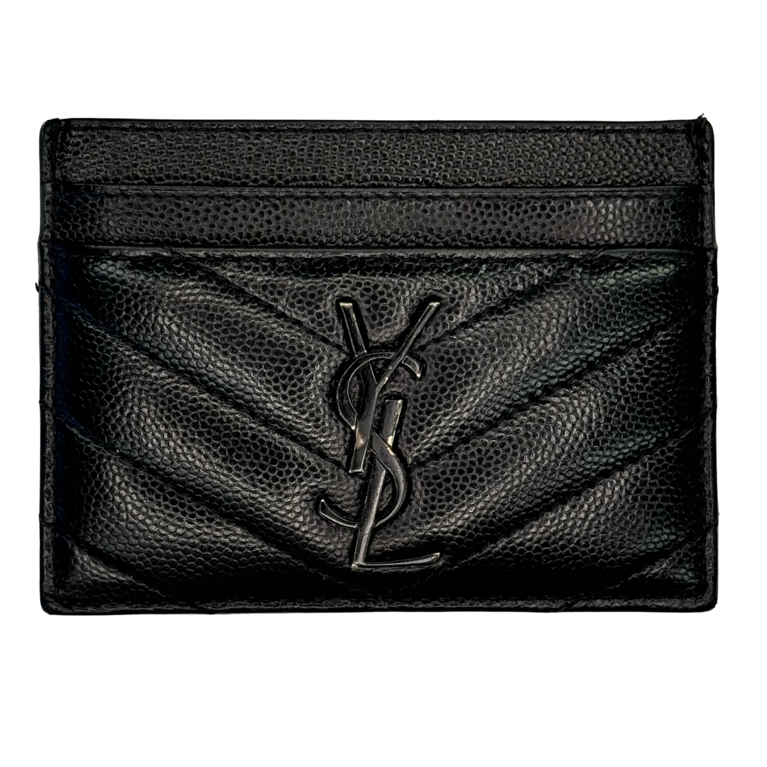 YSL Black Monogram Quilted Leather Cardholder