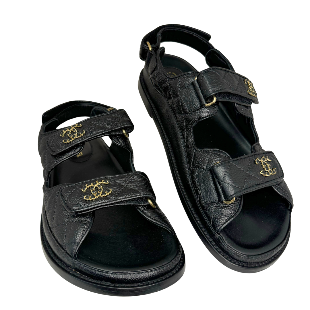 Chanel Leather Dad Sandals