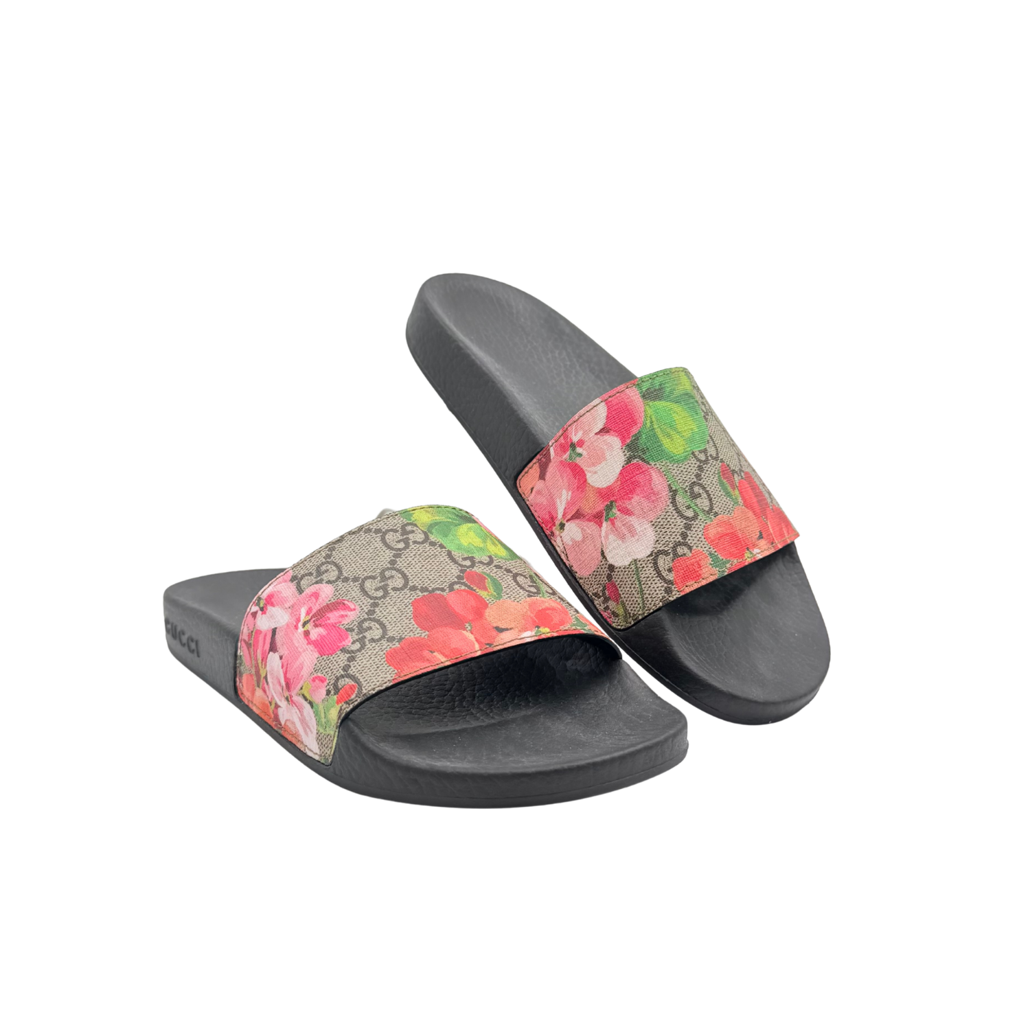 Gucci GG Supreme GG Supreme Monogram Blooms Slide Sandals Size 35