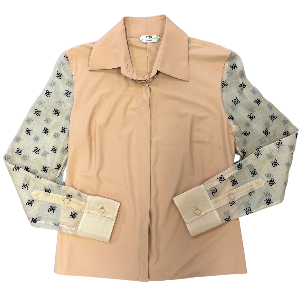 Fendi Carligraphy Motif Button Down