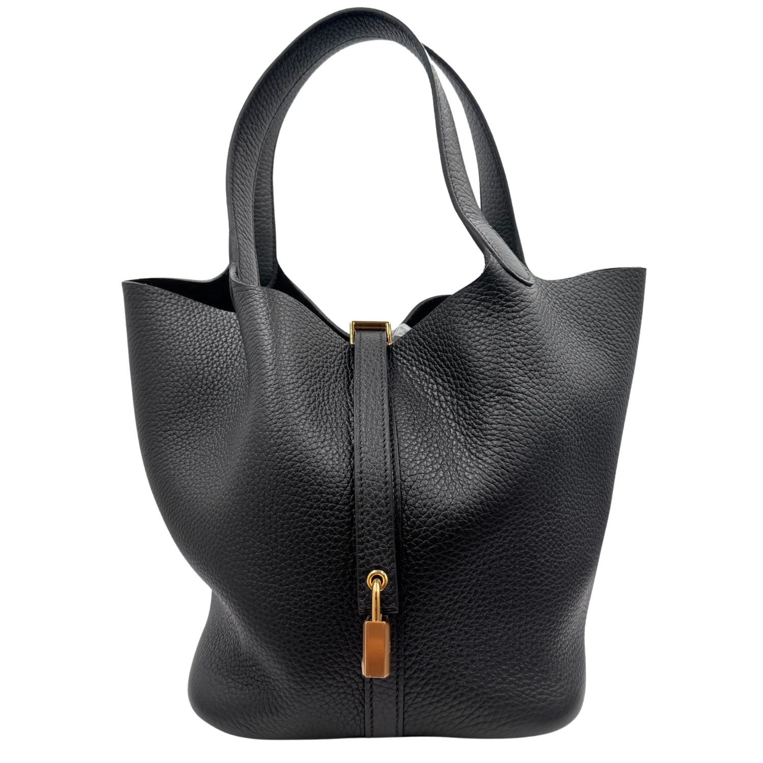 Hermès Picotin Lock 22 Clemence Black with Gold Hardware