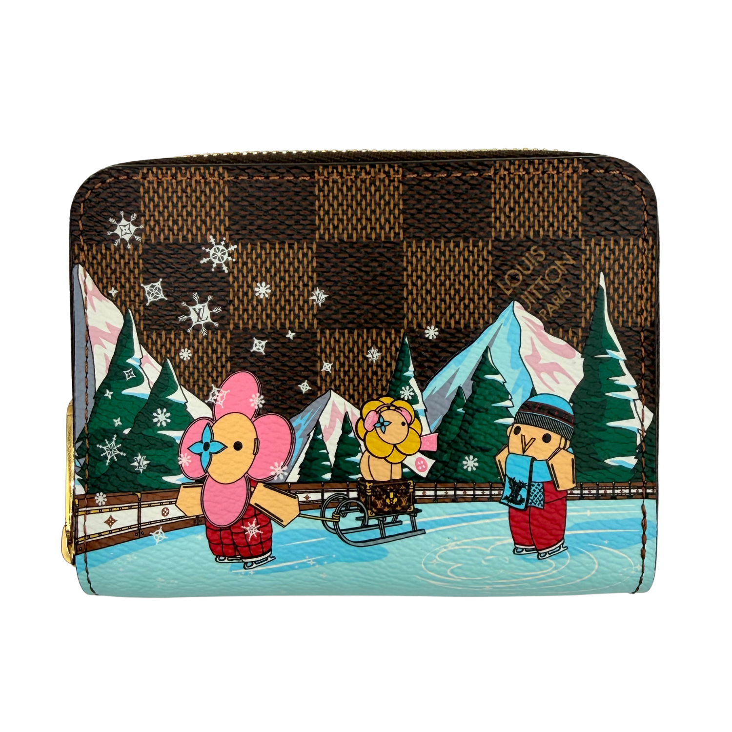 Louis Vuitton Damier Ebene 2023 Christmas Animation Alpine Zippy Wallet