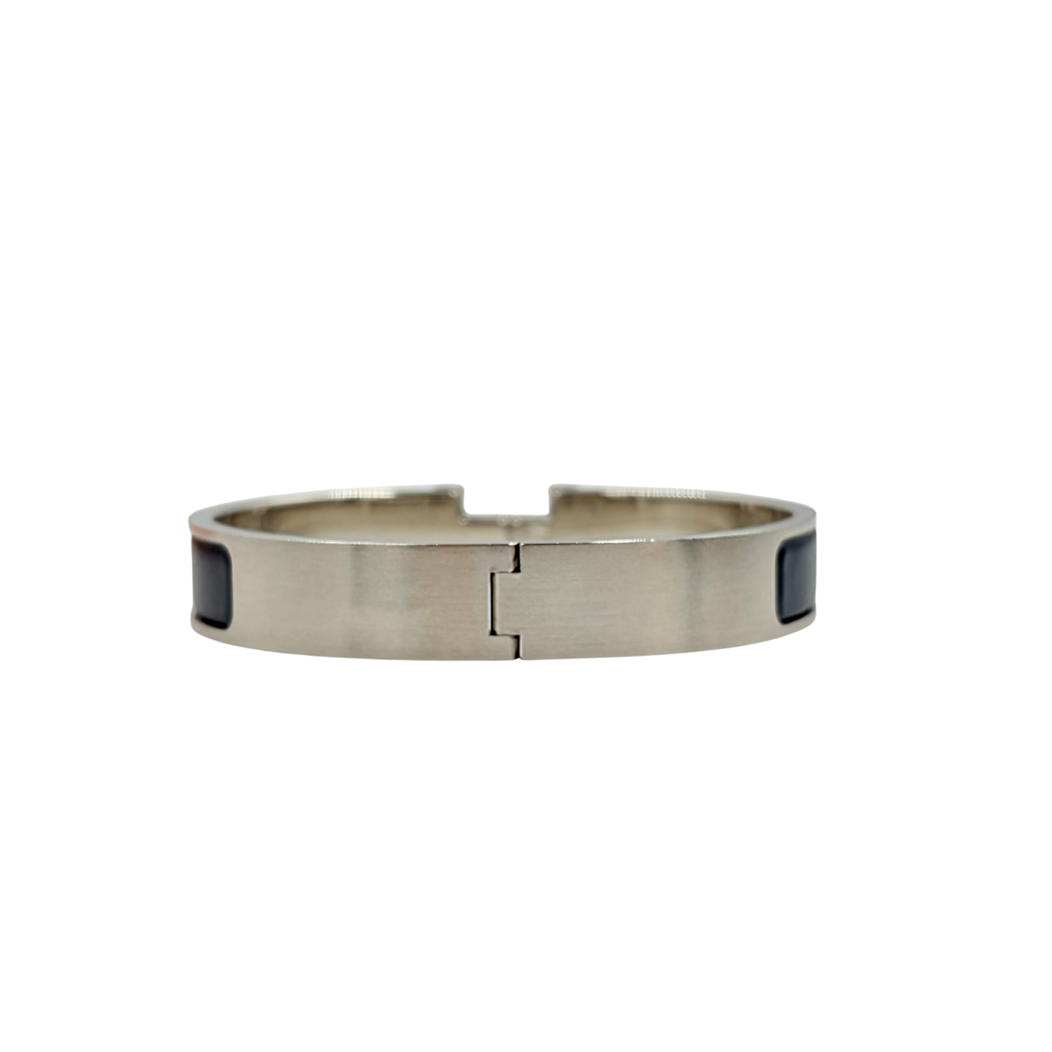 Hermès Large Clic H Bangle Bracelet Navy
