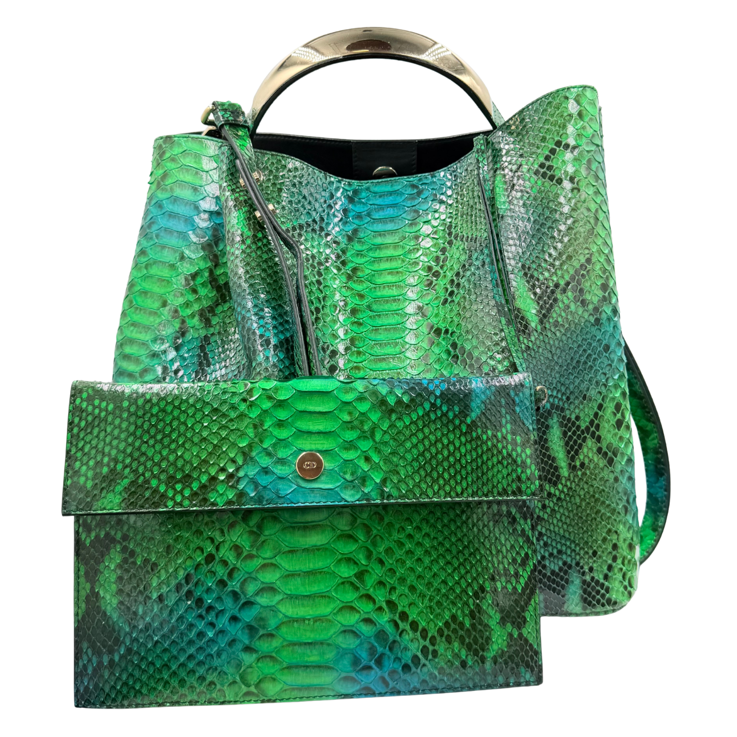 Medium Snakeskin Python Diorific Bucket Bag
