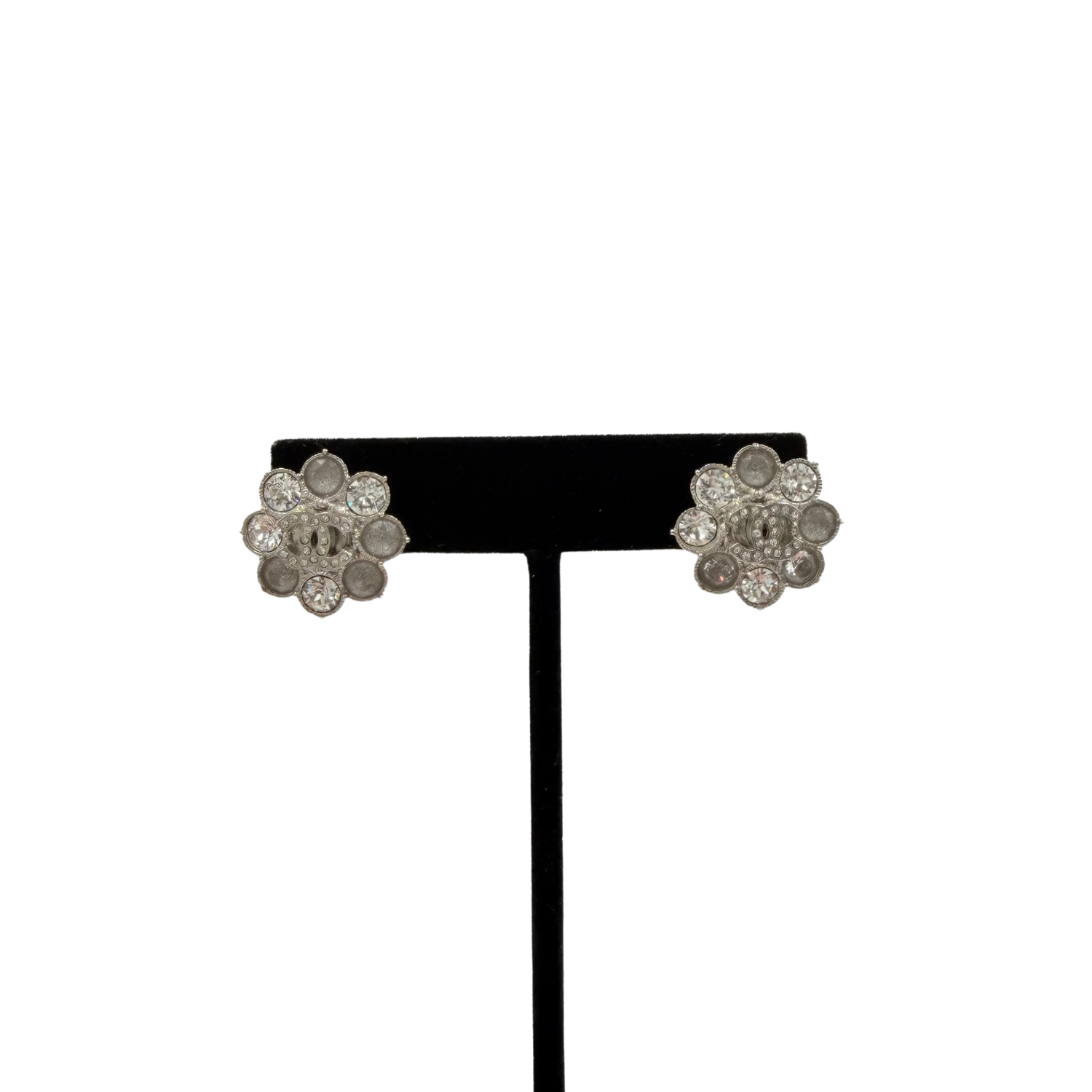 Chanel CC Flower Cluster Earrings