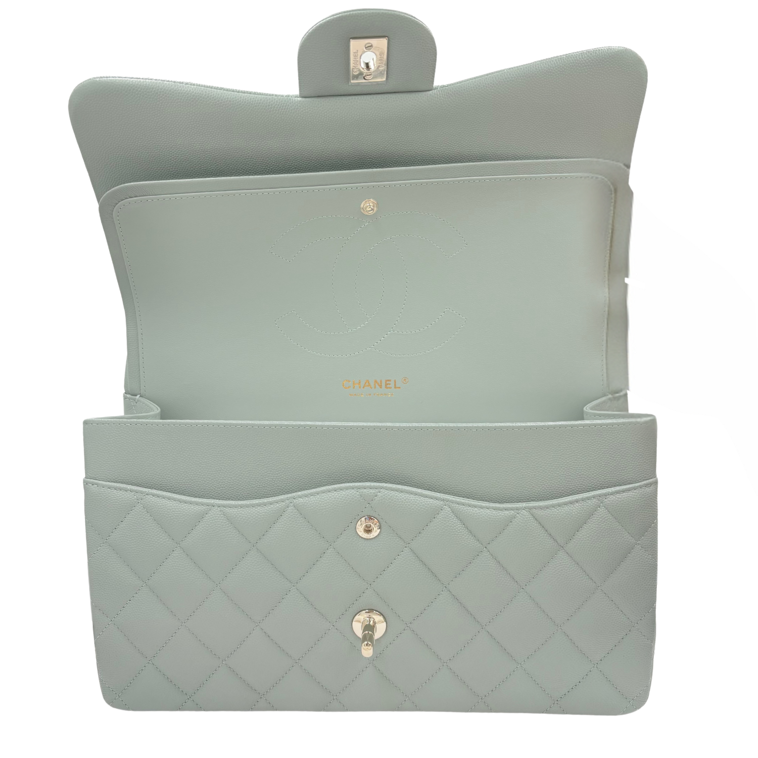 Chanel Classic Jumbo Double Flap Bag Seafoam