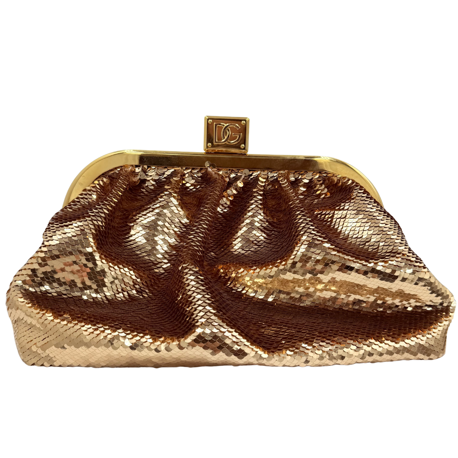 Dolce & Gabbana Small Maria Sequin Embellish Clutch Rose Gold
