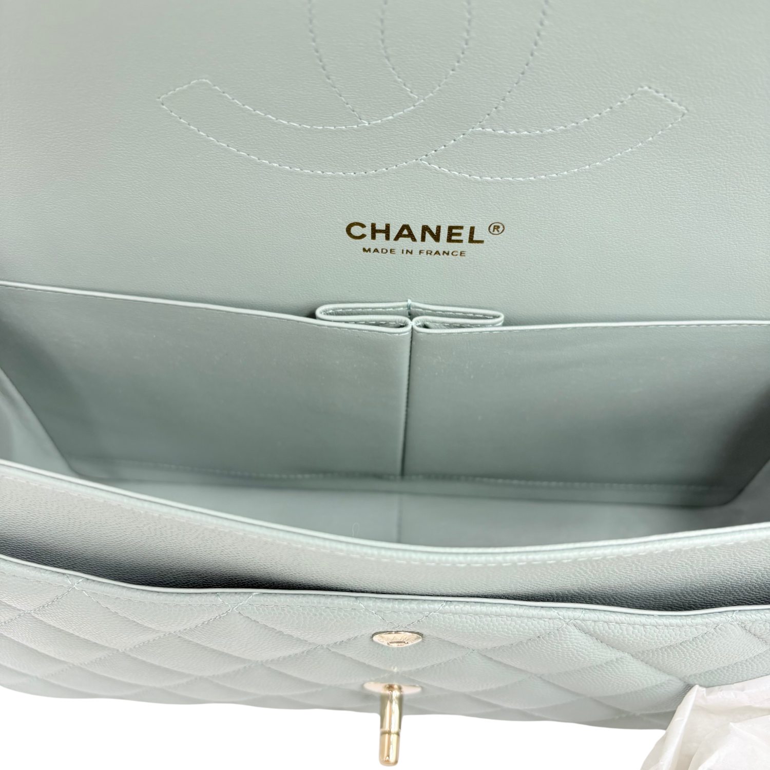 Chanel Classic Jumbo Double Flap Bag Seafoam
