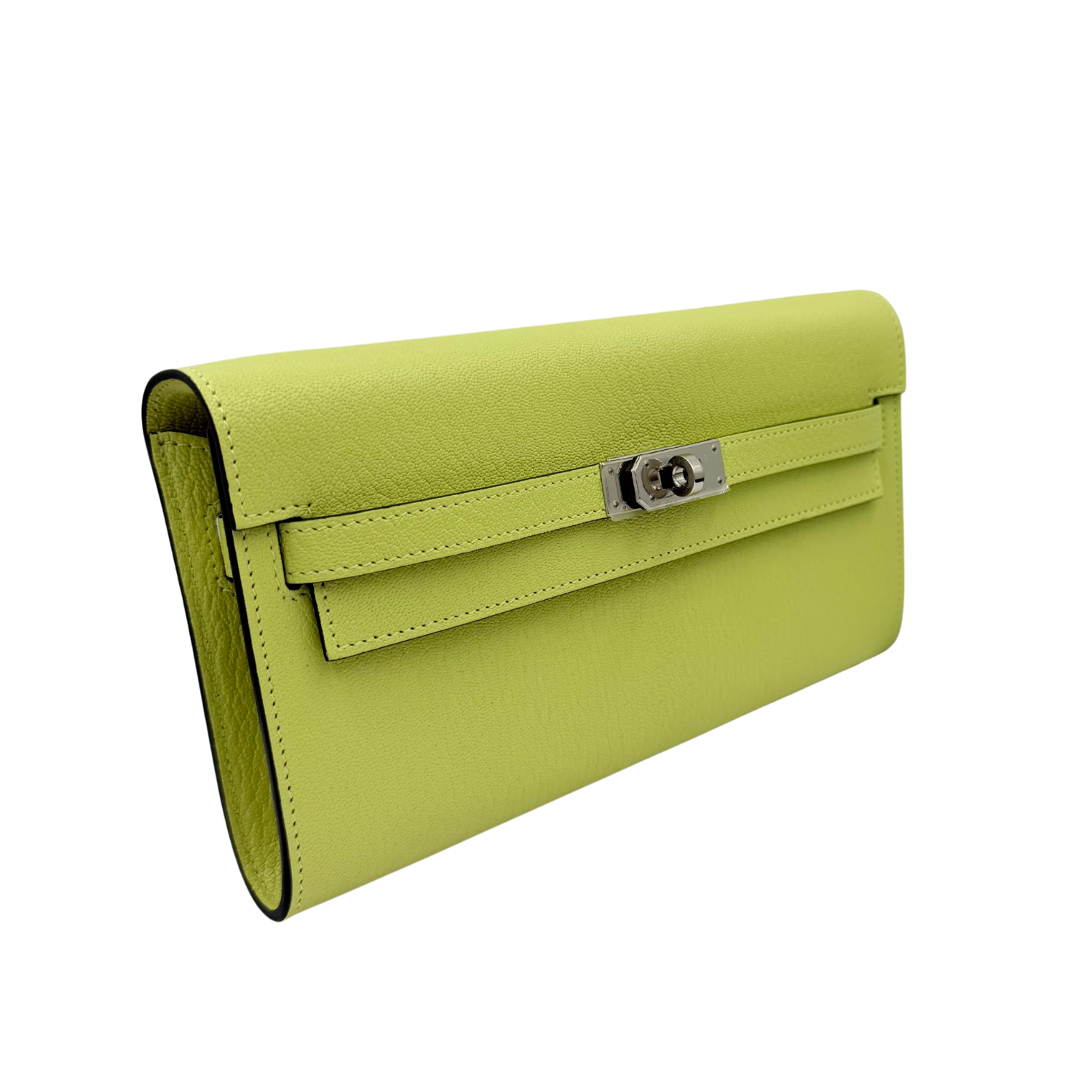 Kelly Wallet To Go Chevre Palladium Hardware Jaune Bourgeon