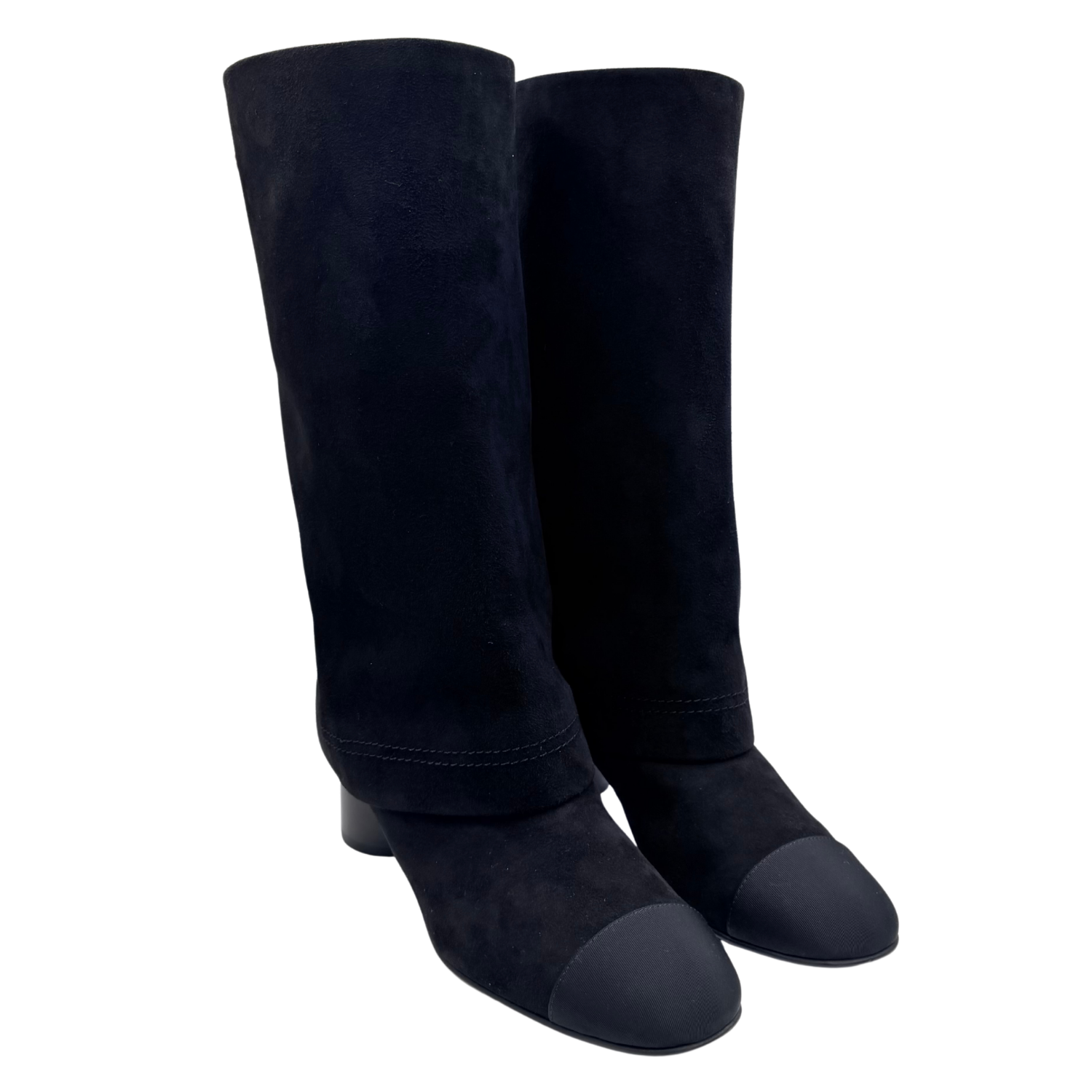 Chanel 2025 Interlocking CC Logo Rain Boots Black Size 39.5