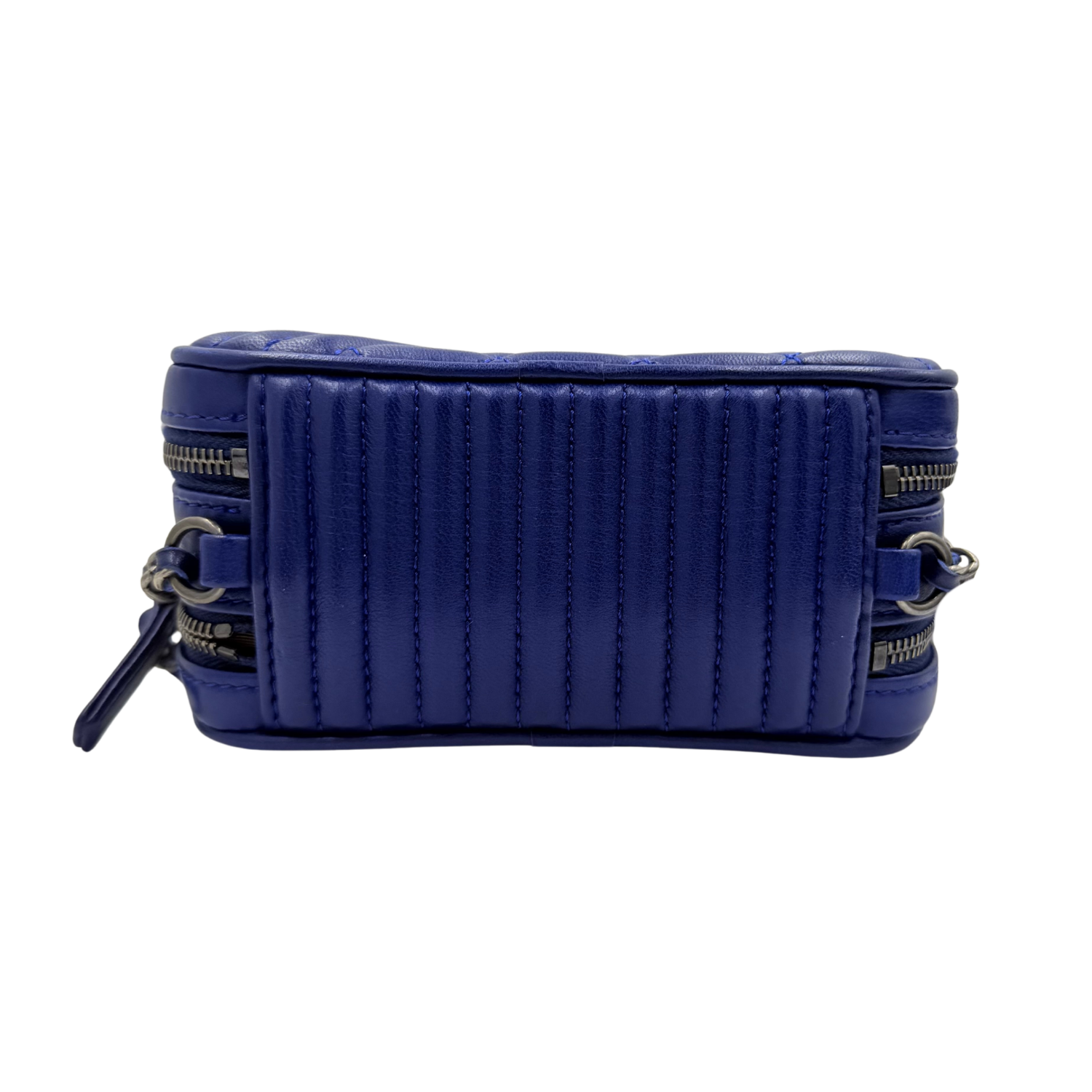 Chanel Quilted Lambskin Mini Coco Boy Camera Bag Blue