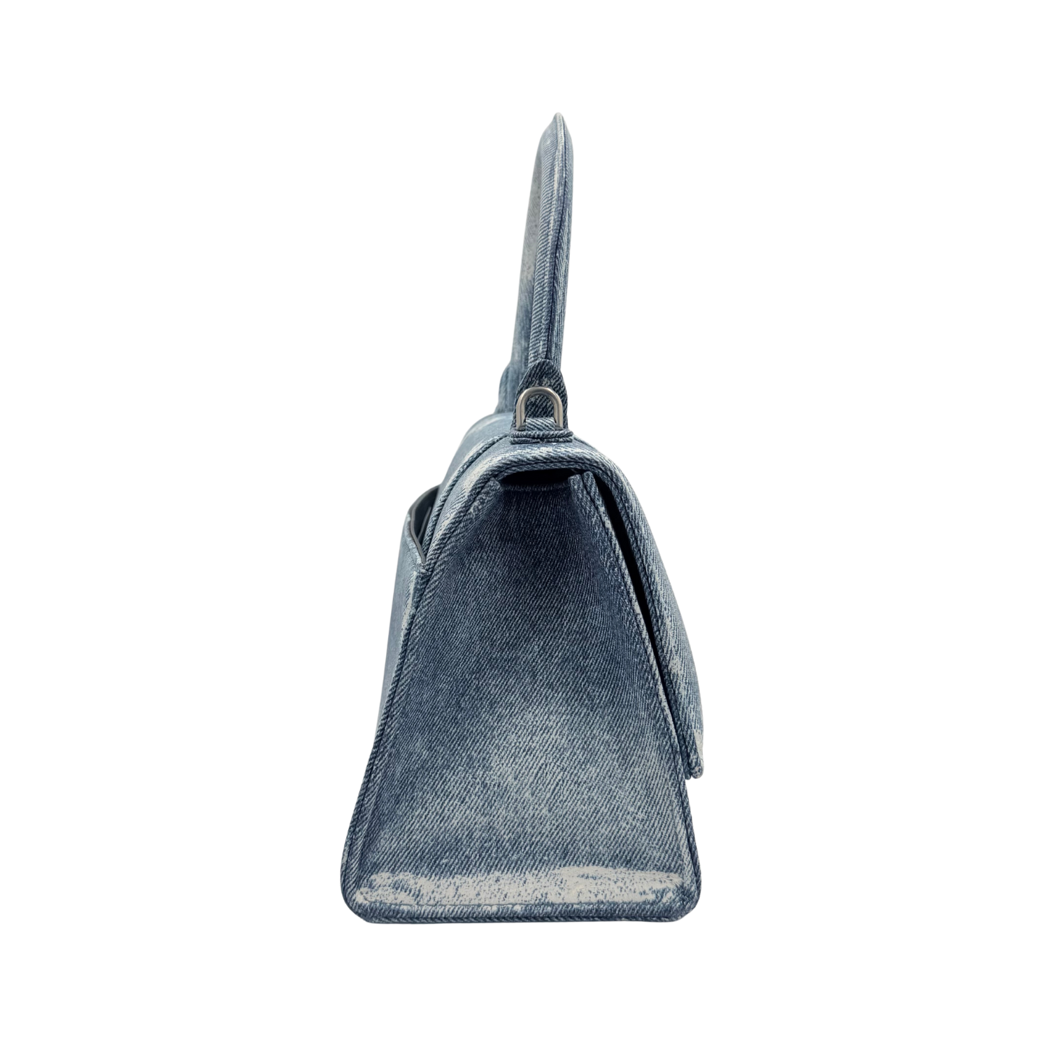 Balenciaga Small Hourglass Handle Bag with Crossbody Strap Denim