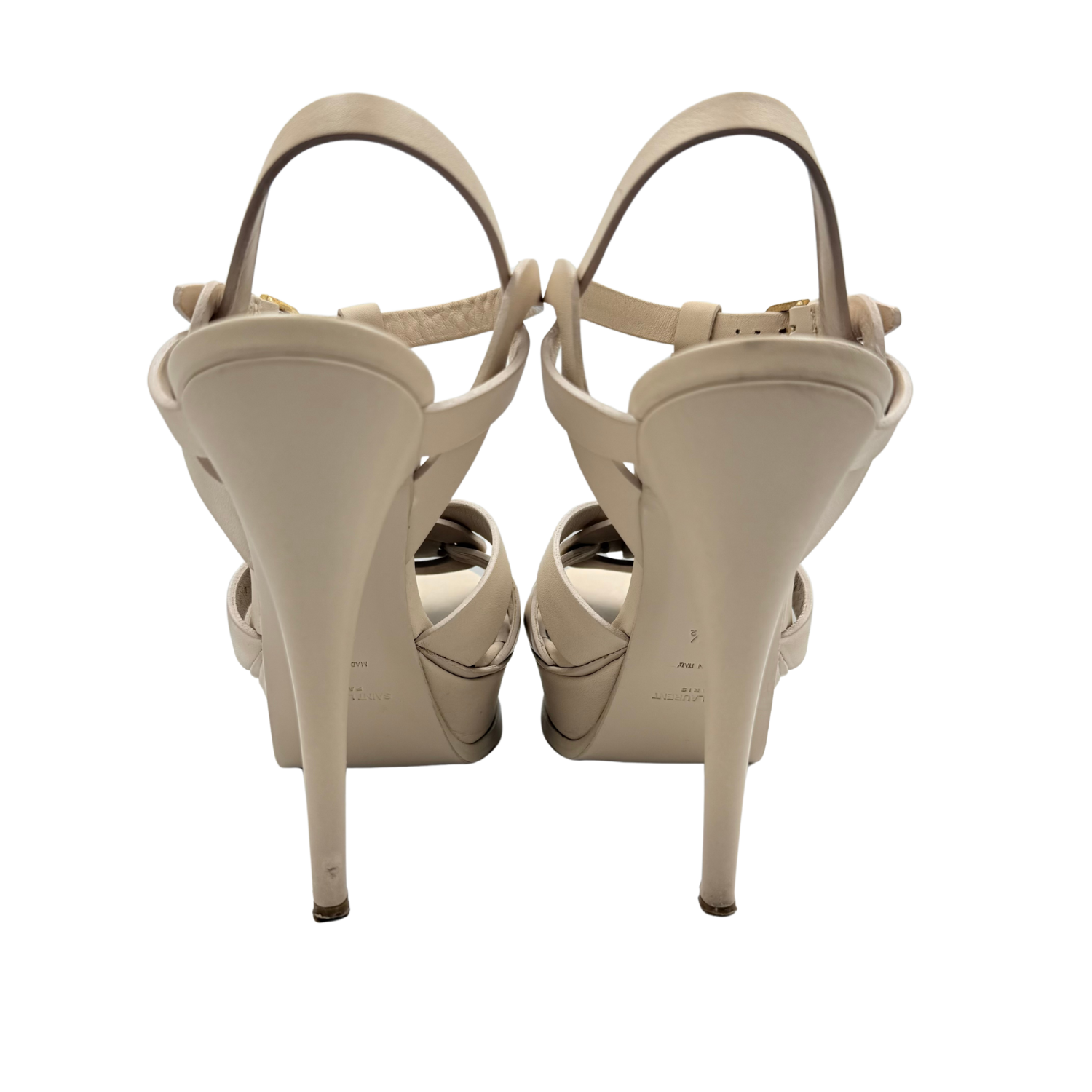 Yves Saint Laurent Tribute 75 Platform Sandals Nude Powder