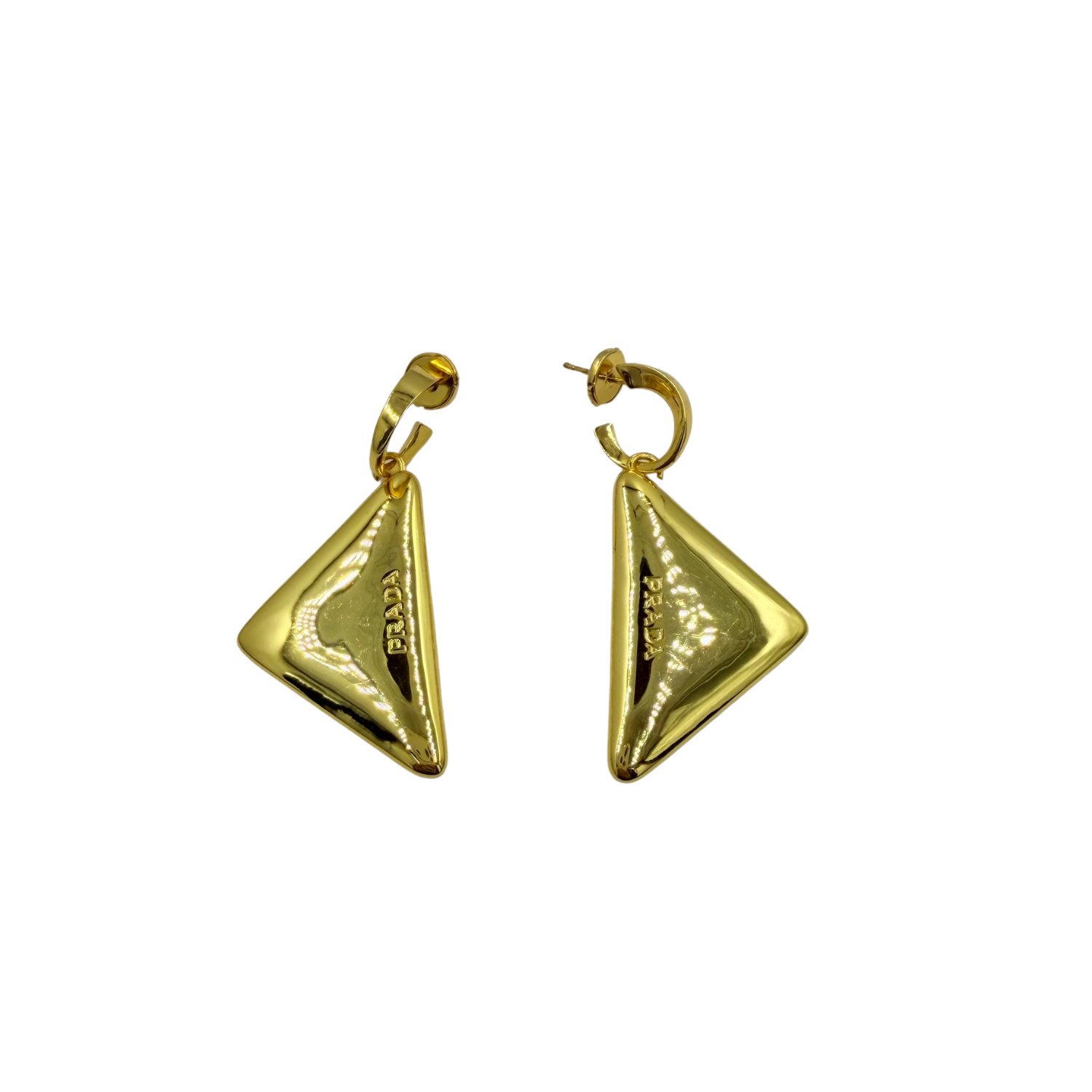 Gold Triangle Hoop Earrings